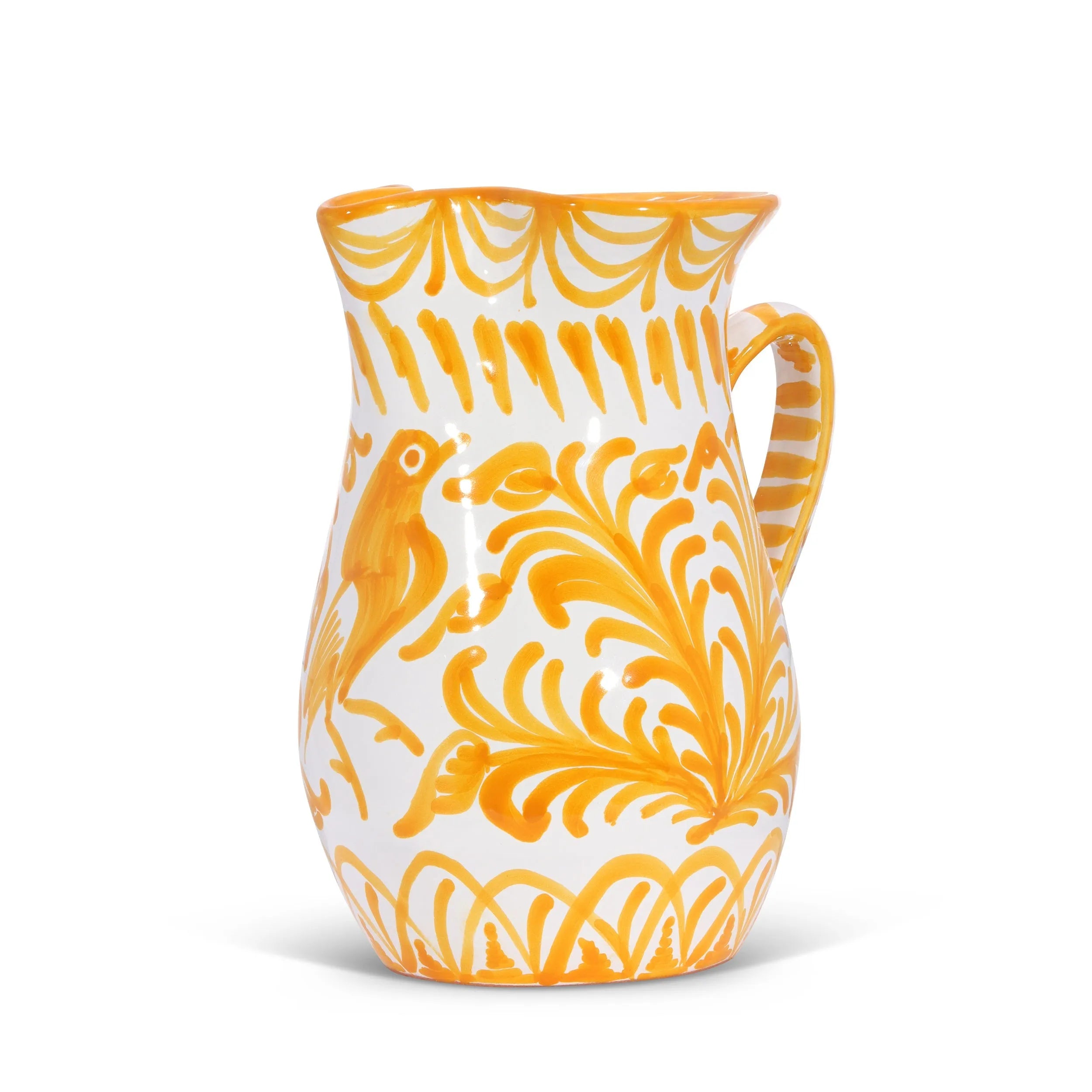 Medium pitcher with hand painted designs