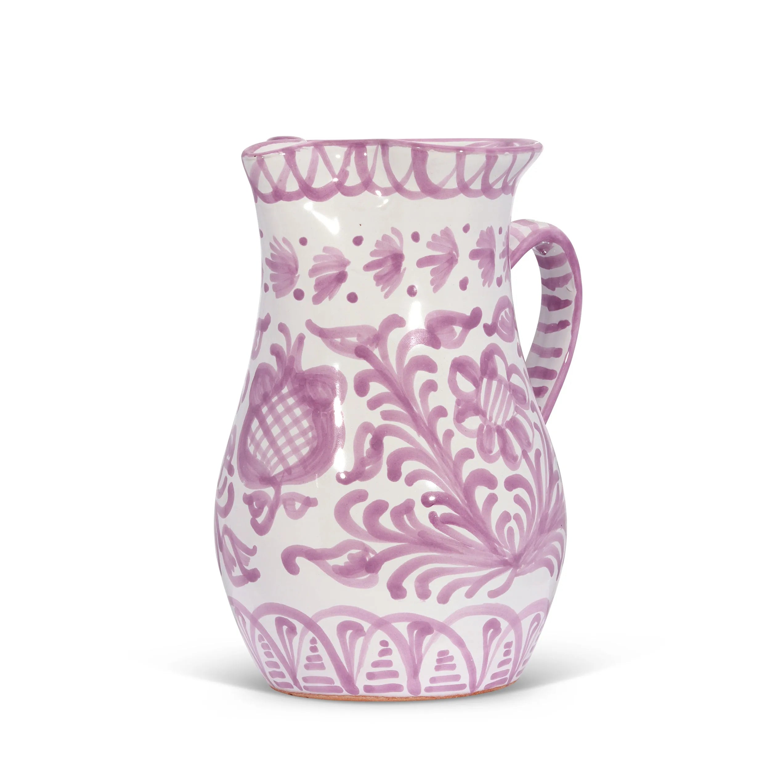 Medium pitcher with hand painted designs