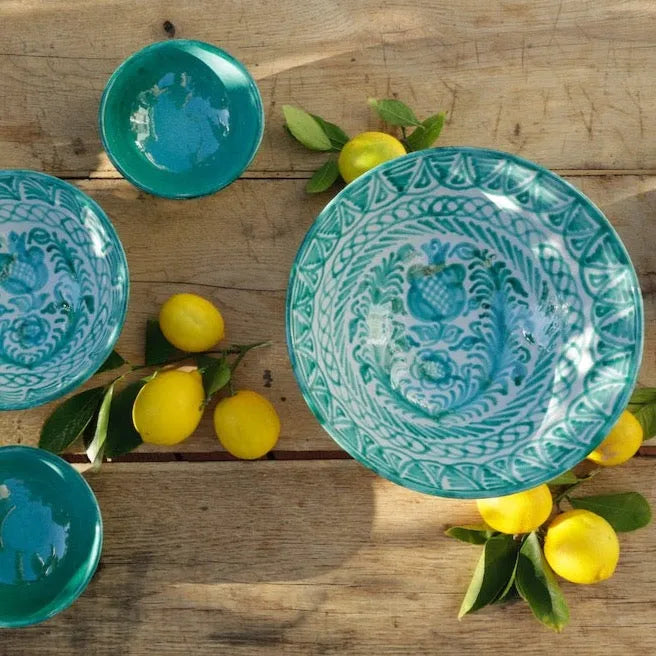 Large bowl with hand painted designs