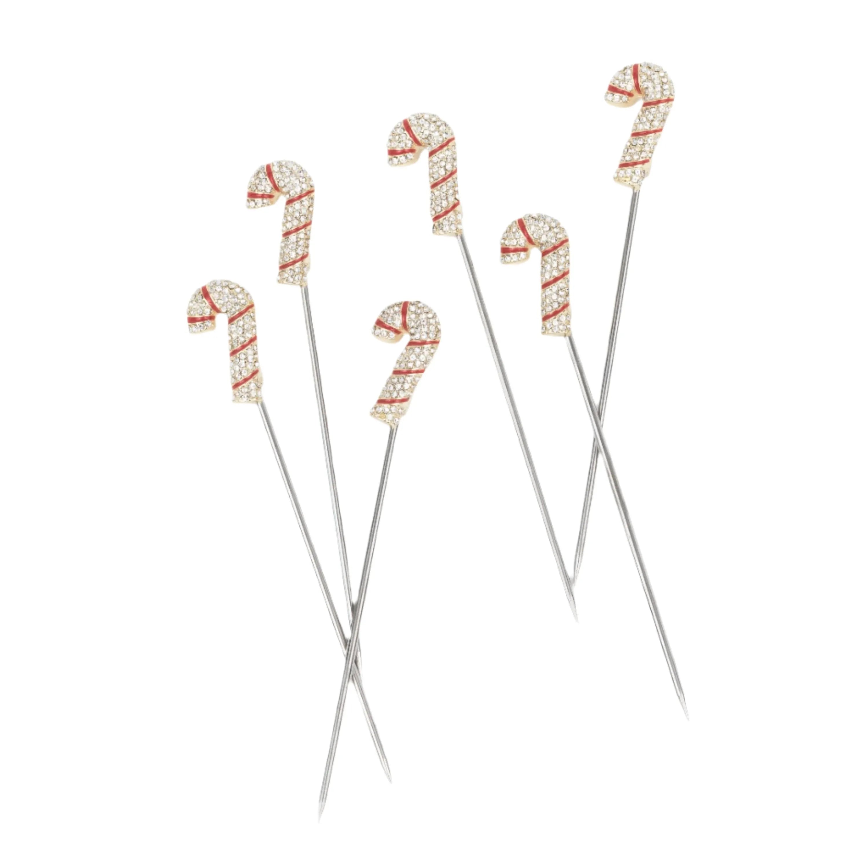 Candy cane cocktail picks