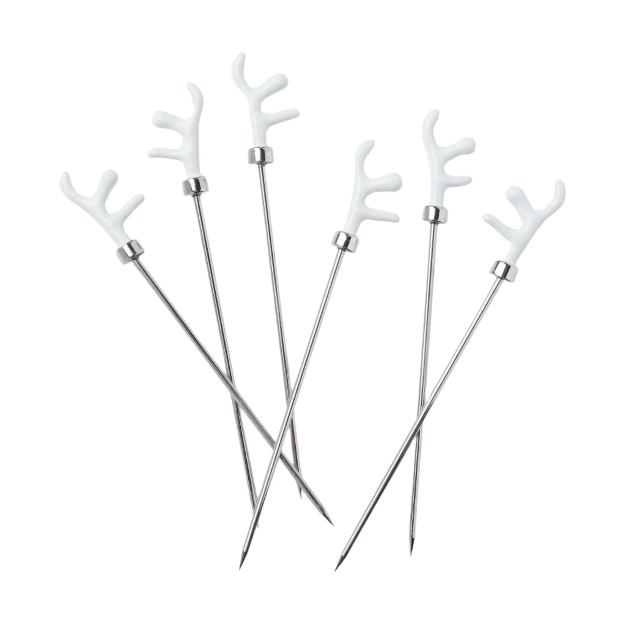 Coral cocktail picks, white