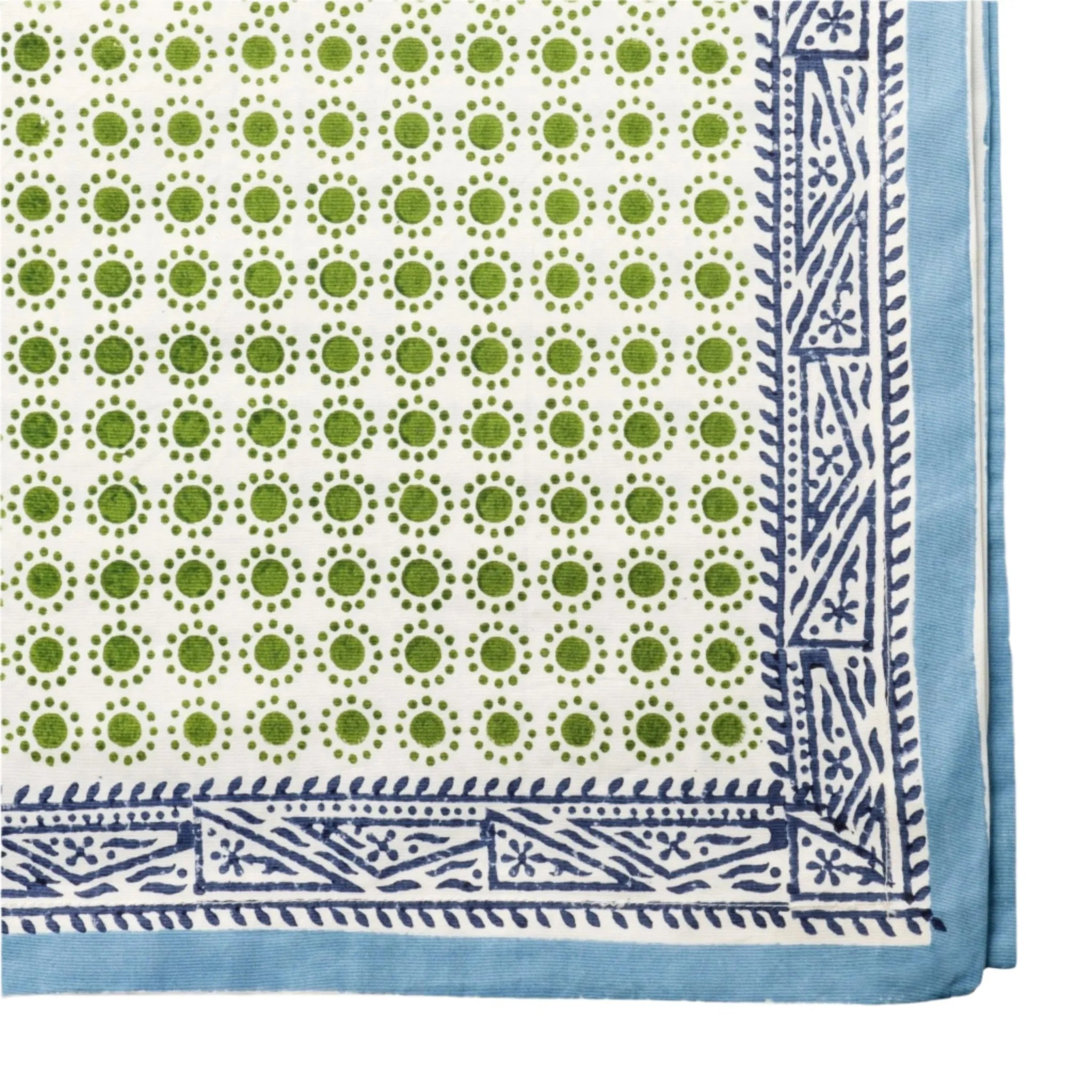 Dot print tablecloth, green