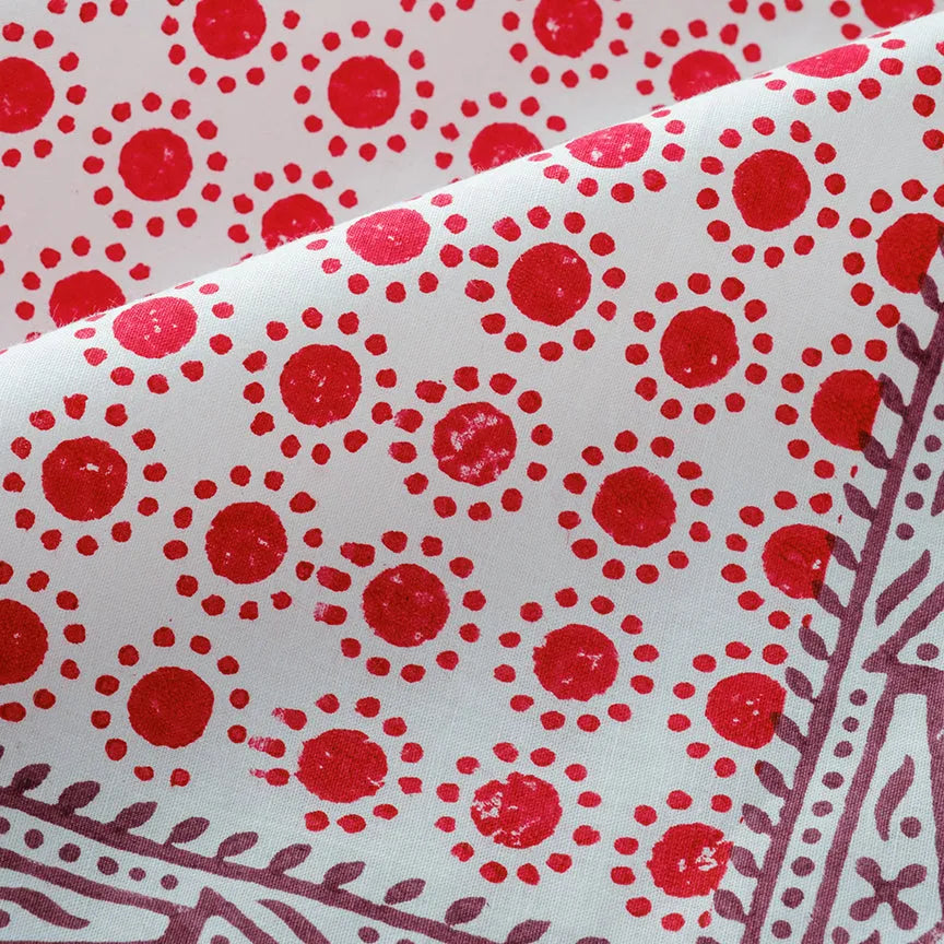 Dot print tablecloth, red