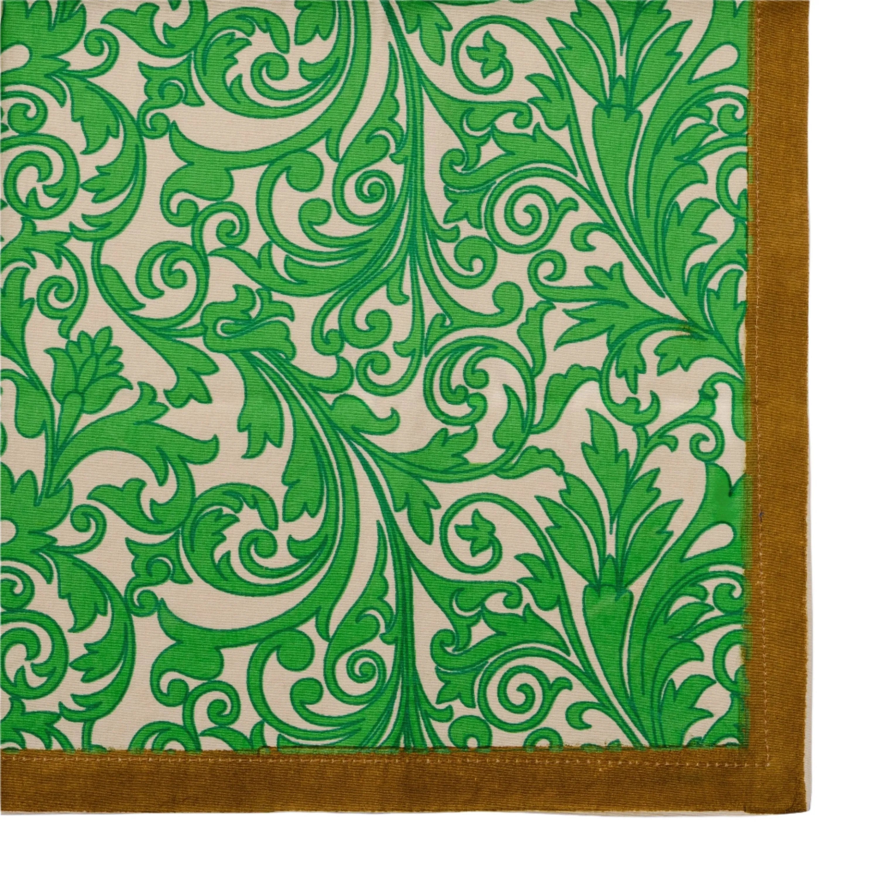 Damask print tablecloth, green