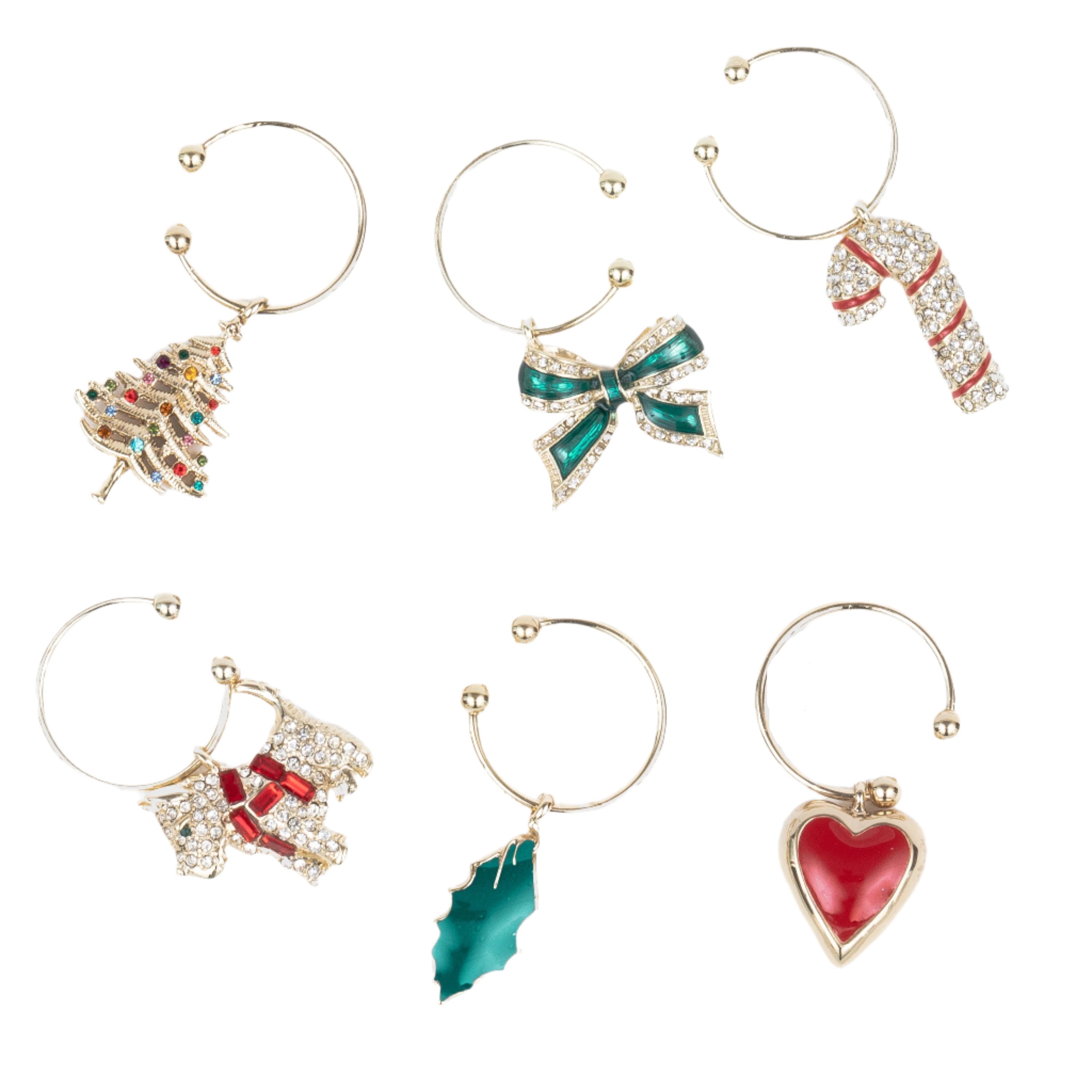 Christmas wine charms