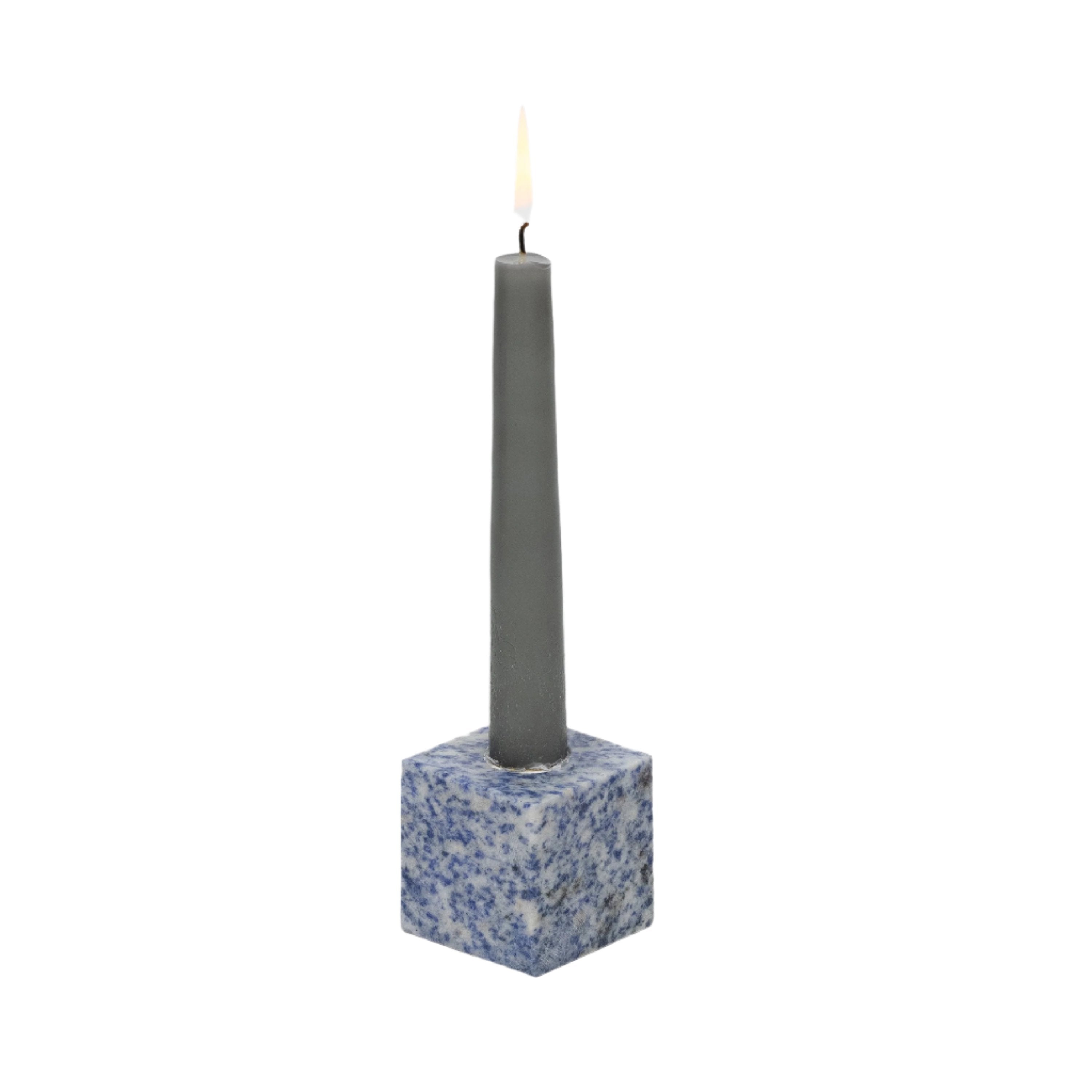 Cube candlestick, sodalite