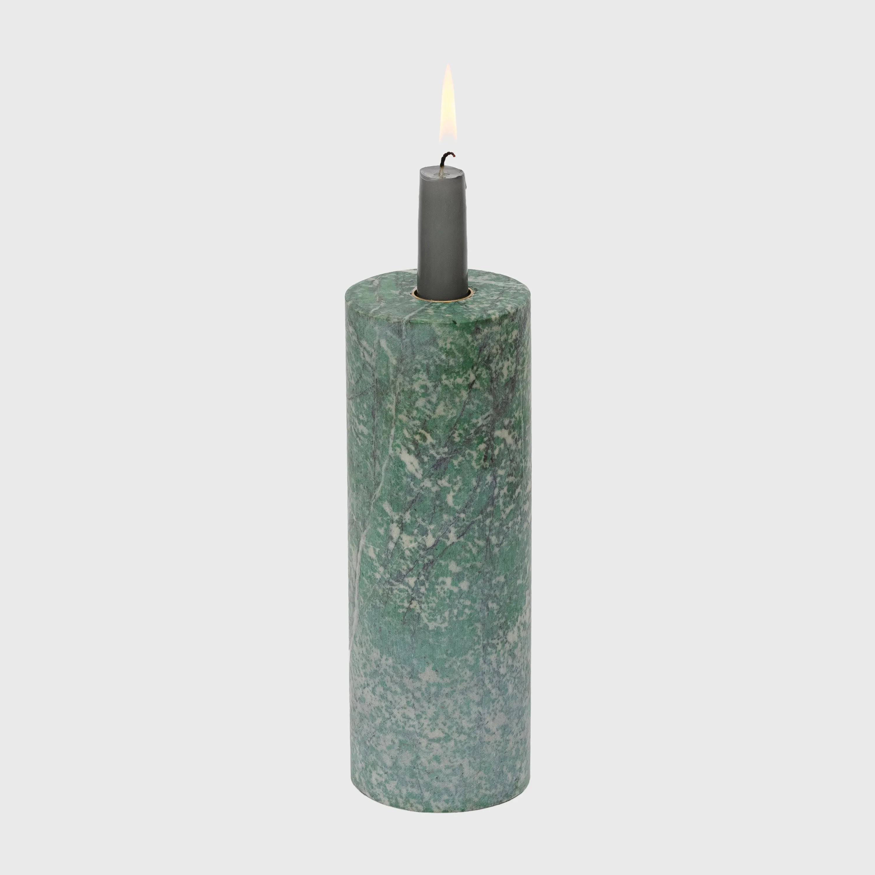 Column candlestick, green quartz