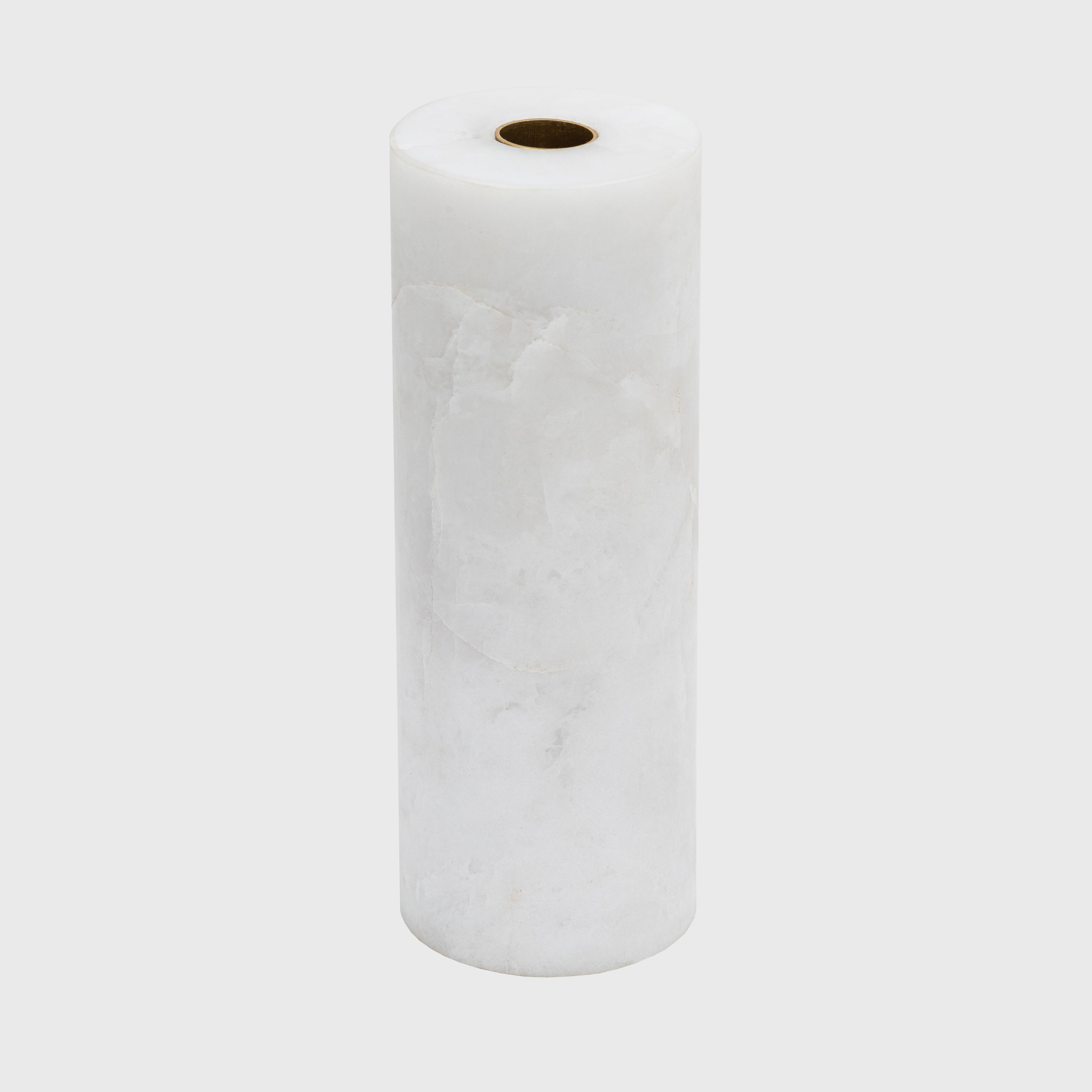 Column candlestick, white quartz