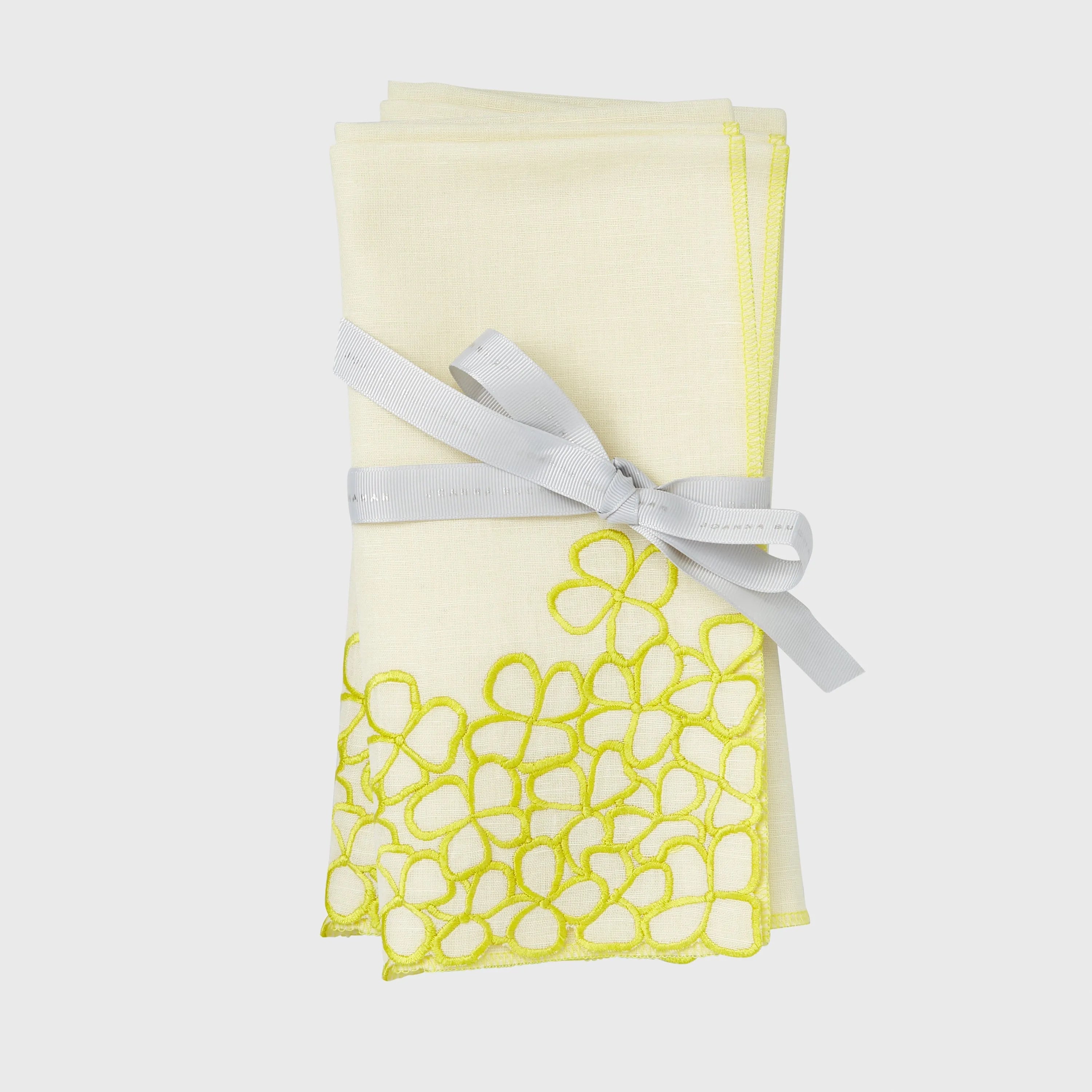 Hydrangea dinner napkins, citrus, set of two