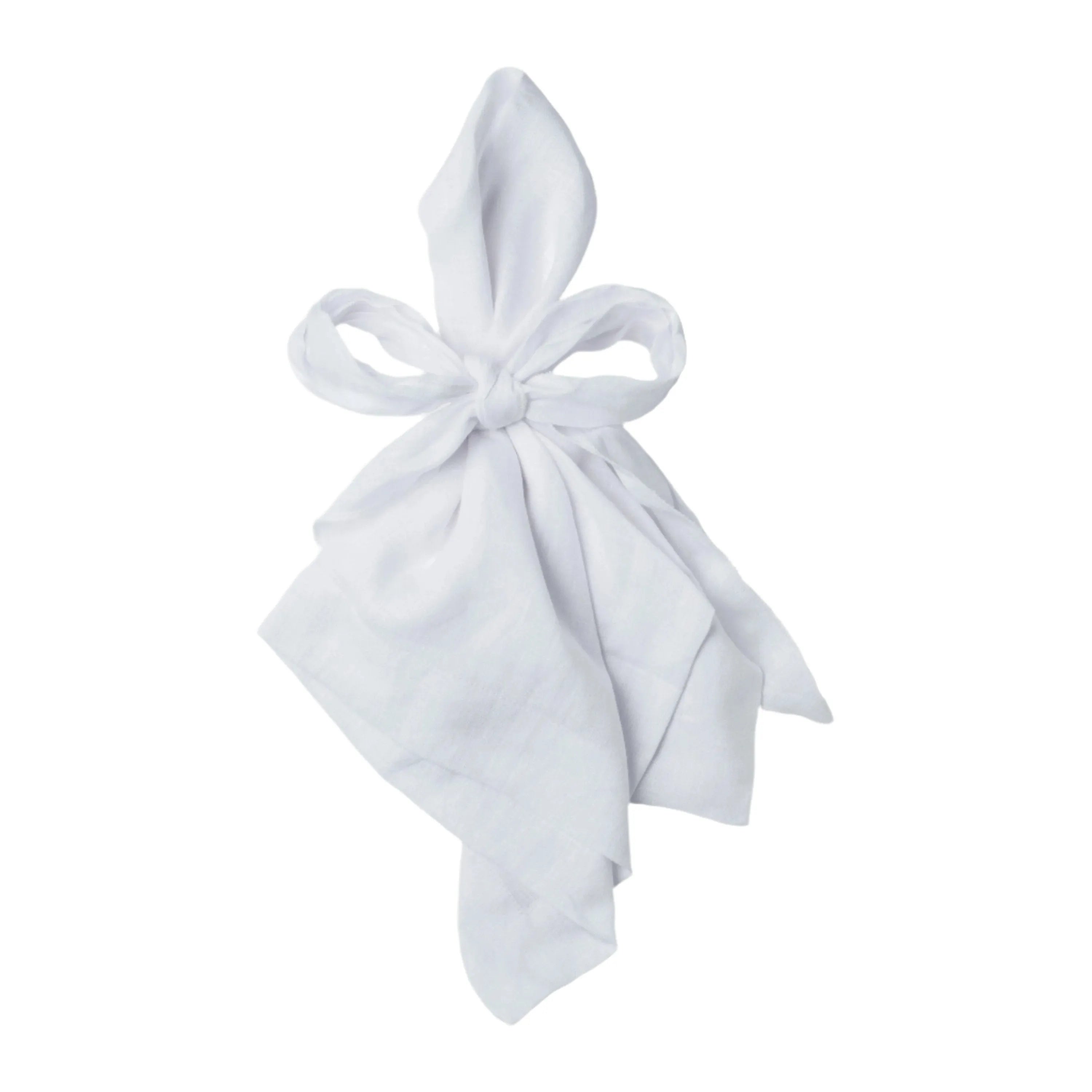 Bow linen napkin, white, set of two