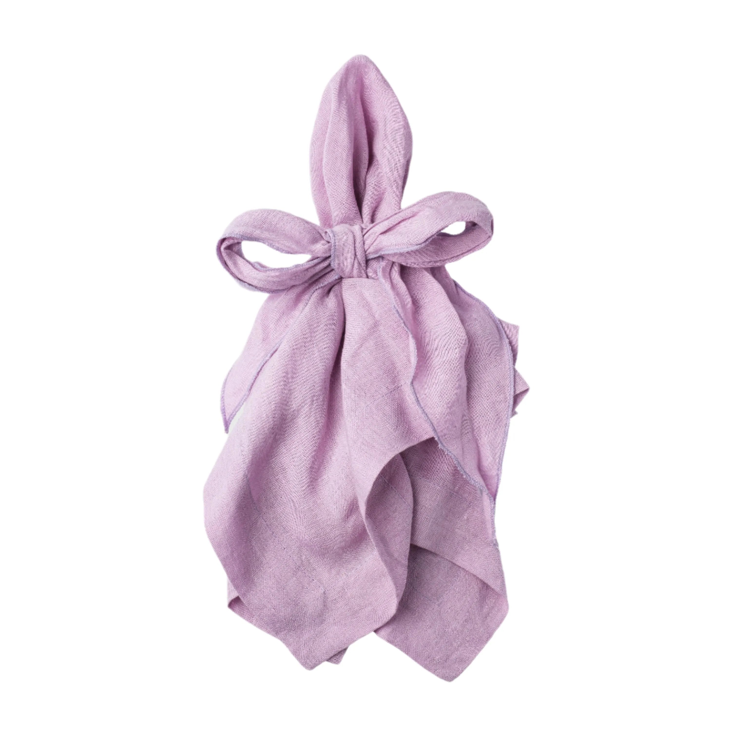 Bow linen napkin, lilac, set of two