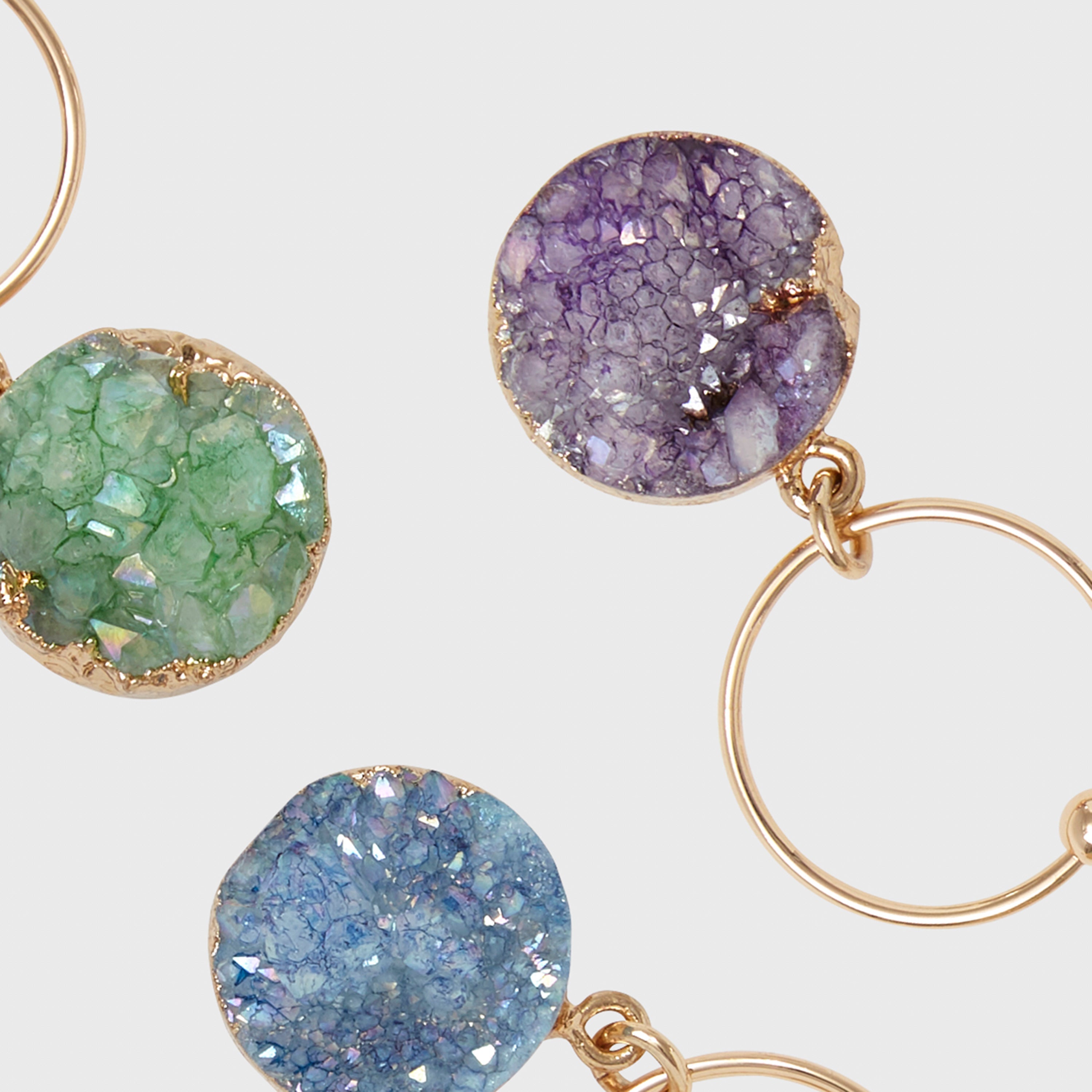 Druzy wine charms, set of six