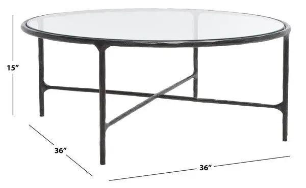 Safavieh Jessa Black Round Metal Coffee Table