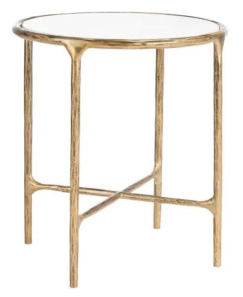 Safavieh Jessa Brass-White Forged Metal Round End Table