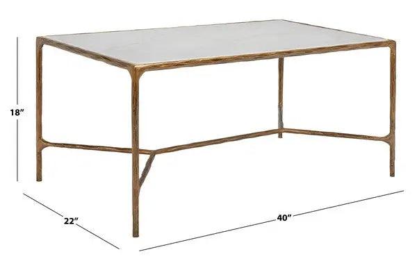 Safavieh Jessa Brass-White Metal Coffee Table