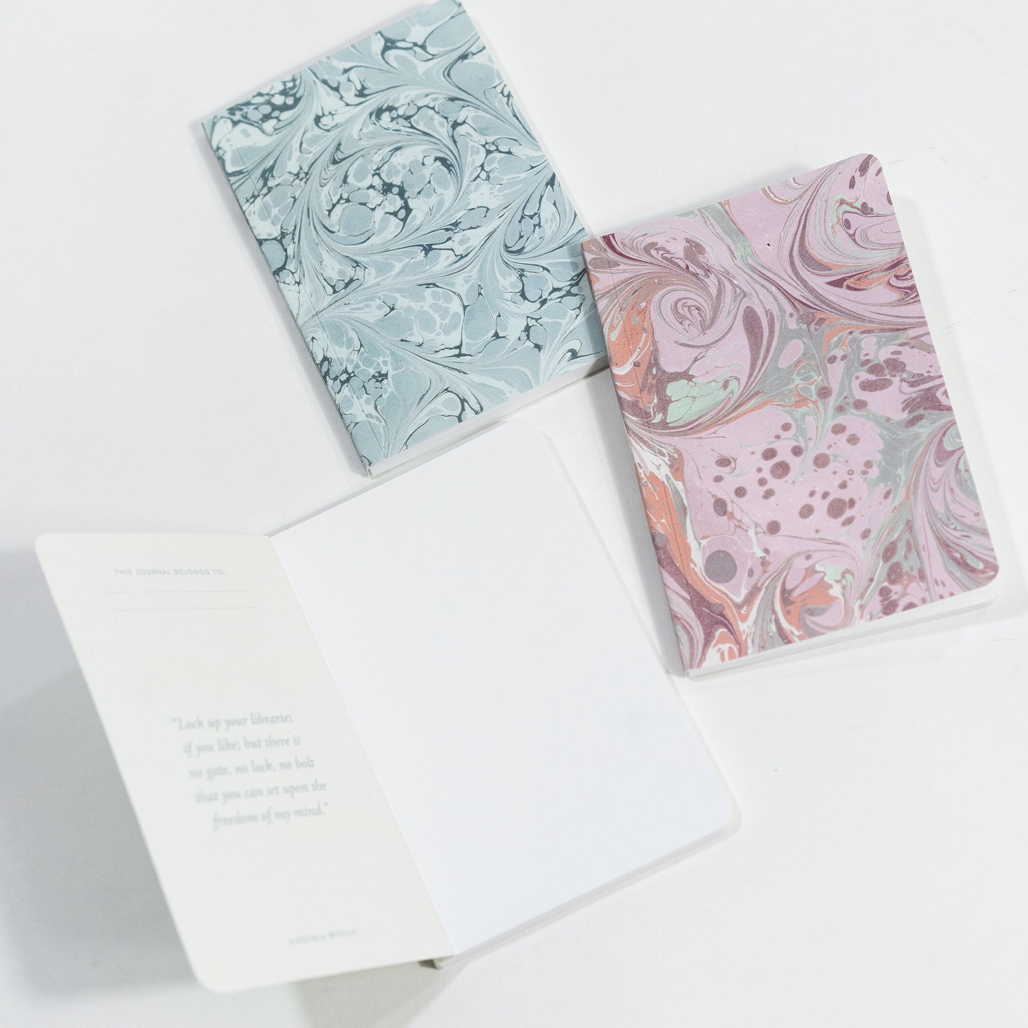 Set of 3 Pocket Journals - Decorative Marble