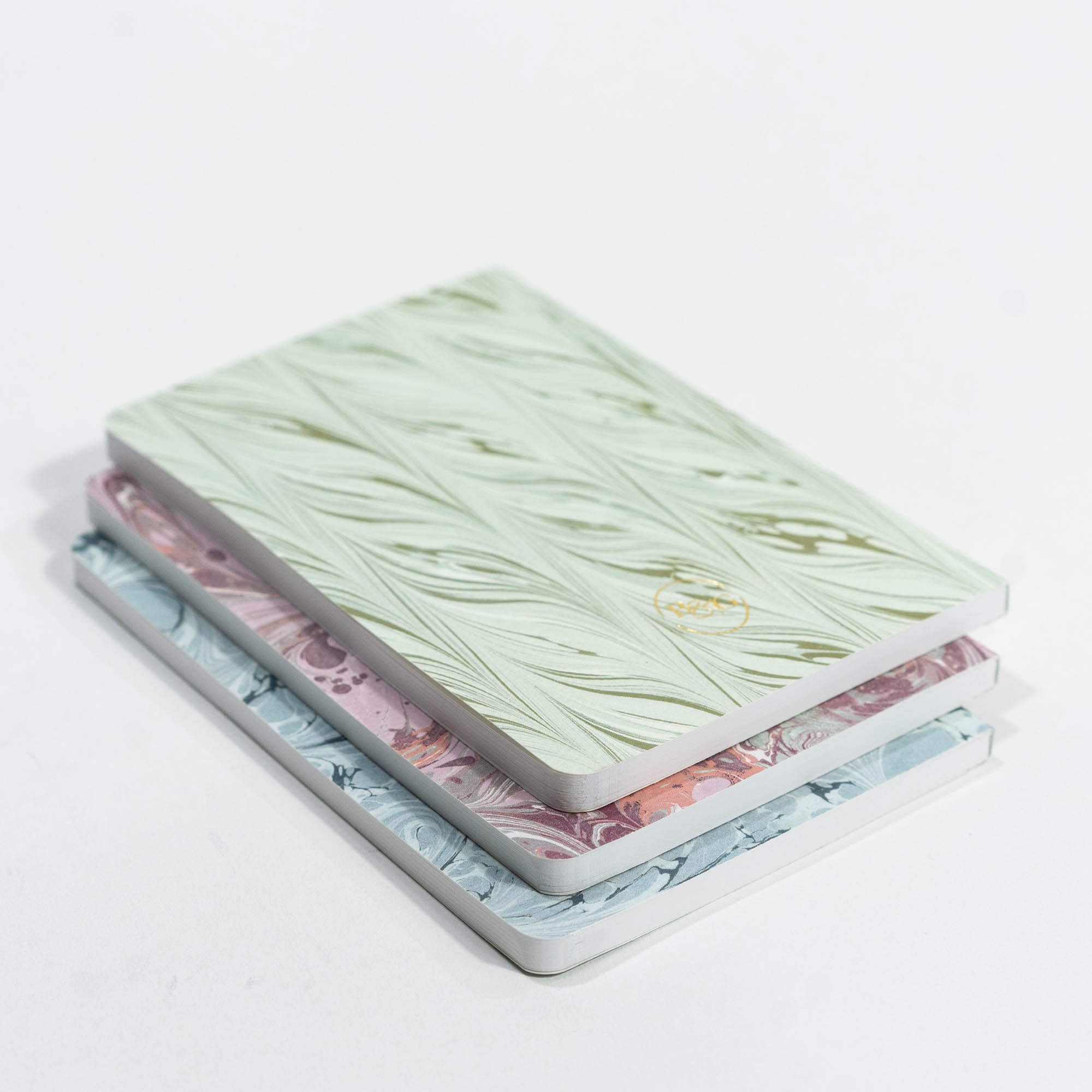 Set of 3 Pocket Journals - Decorative Marble