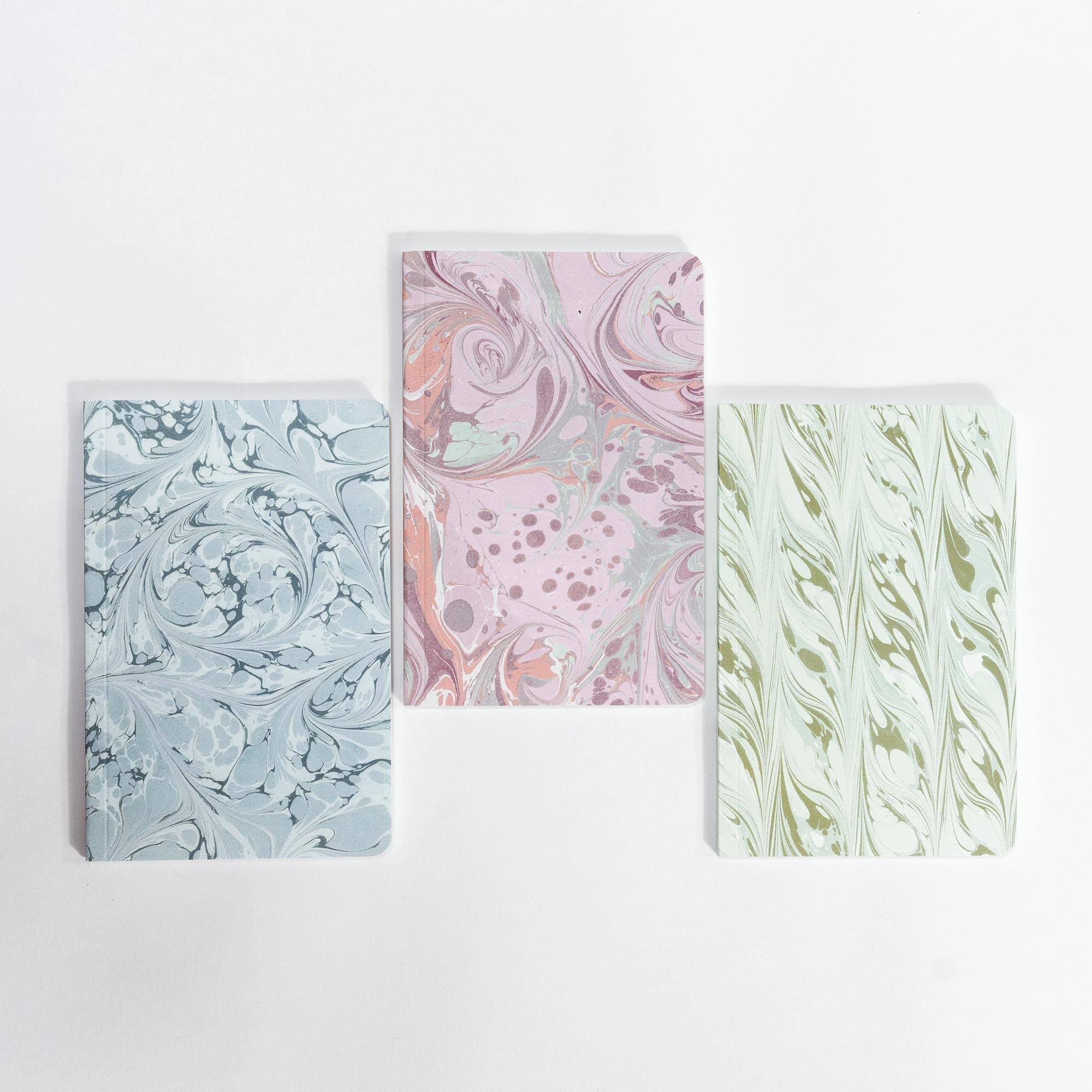 Set of 3 Pocket Journals - Decorative Marble