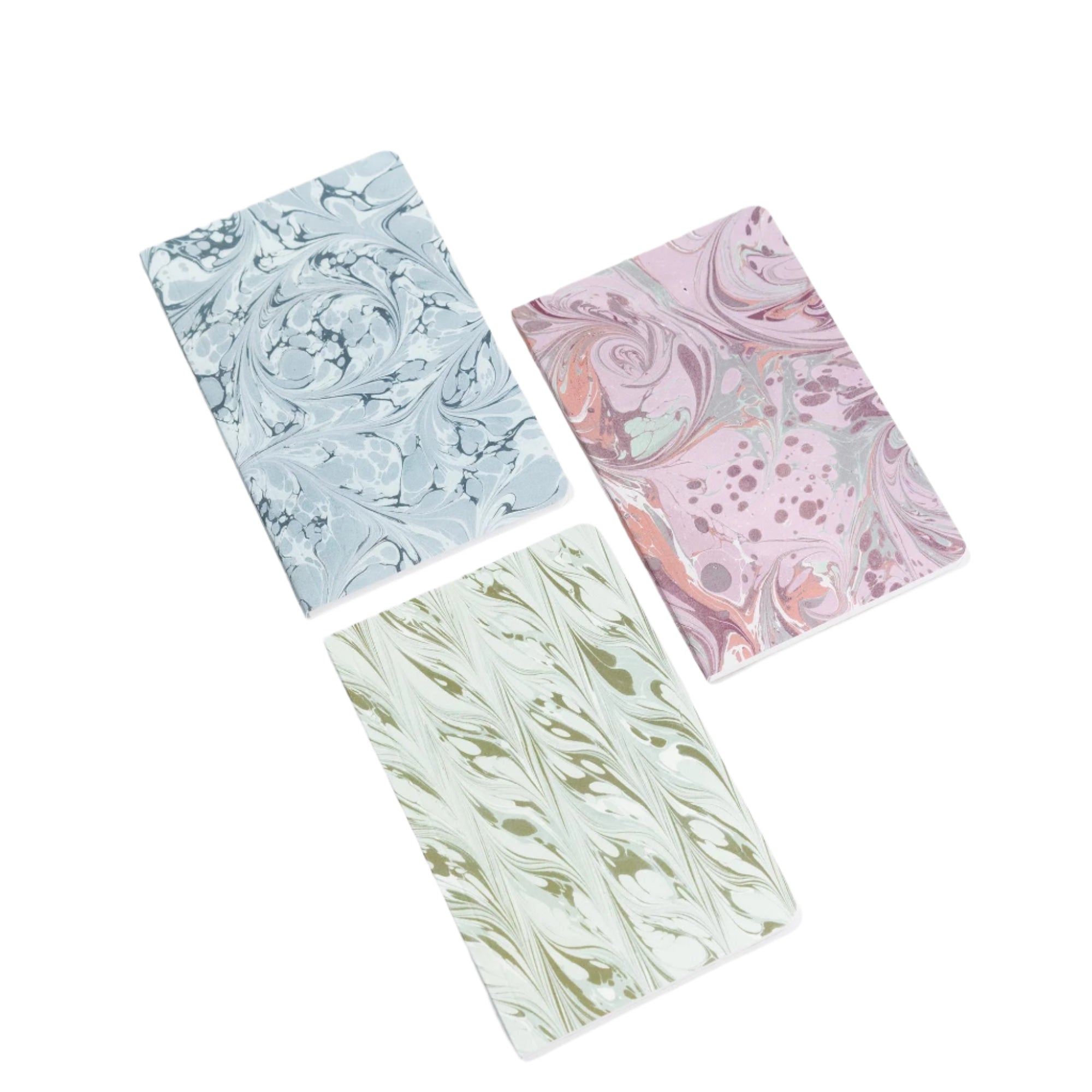 Set of 3 Pocket Journals - Decorative Marble