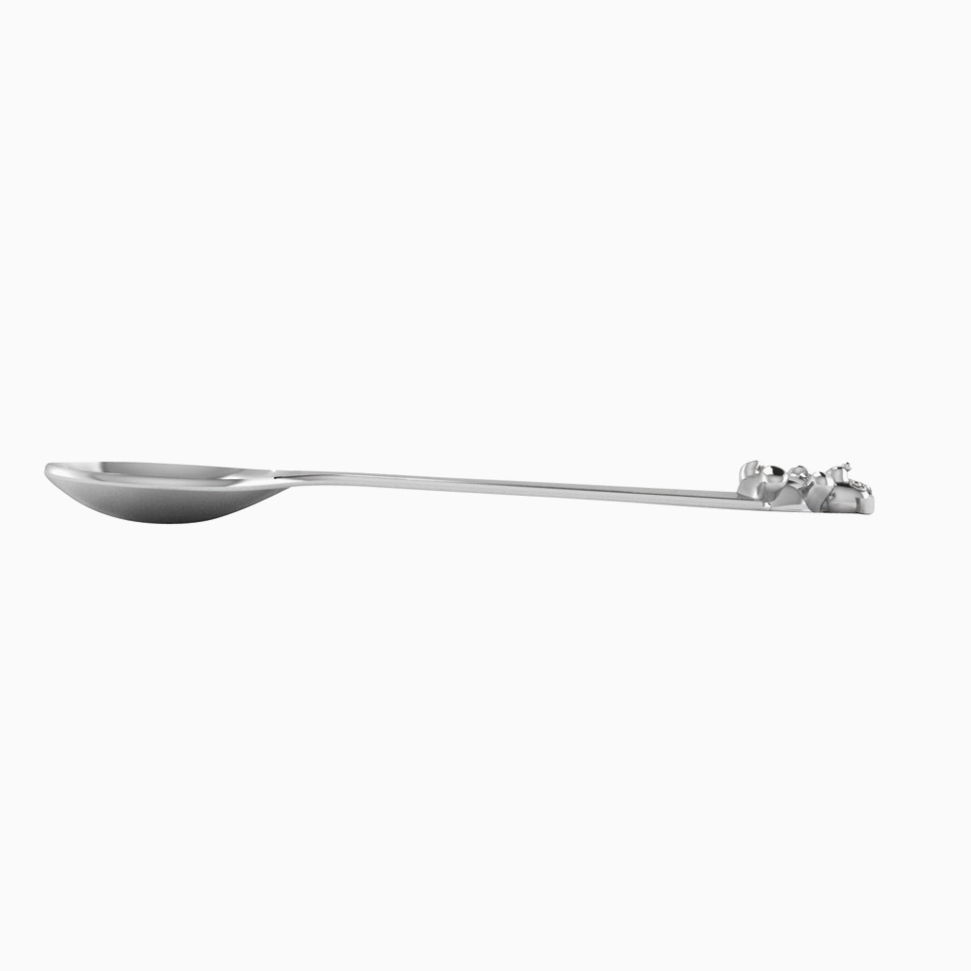 Teddy Sterling Silver Baby Feeding Spoon by Krysaliis