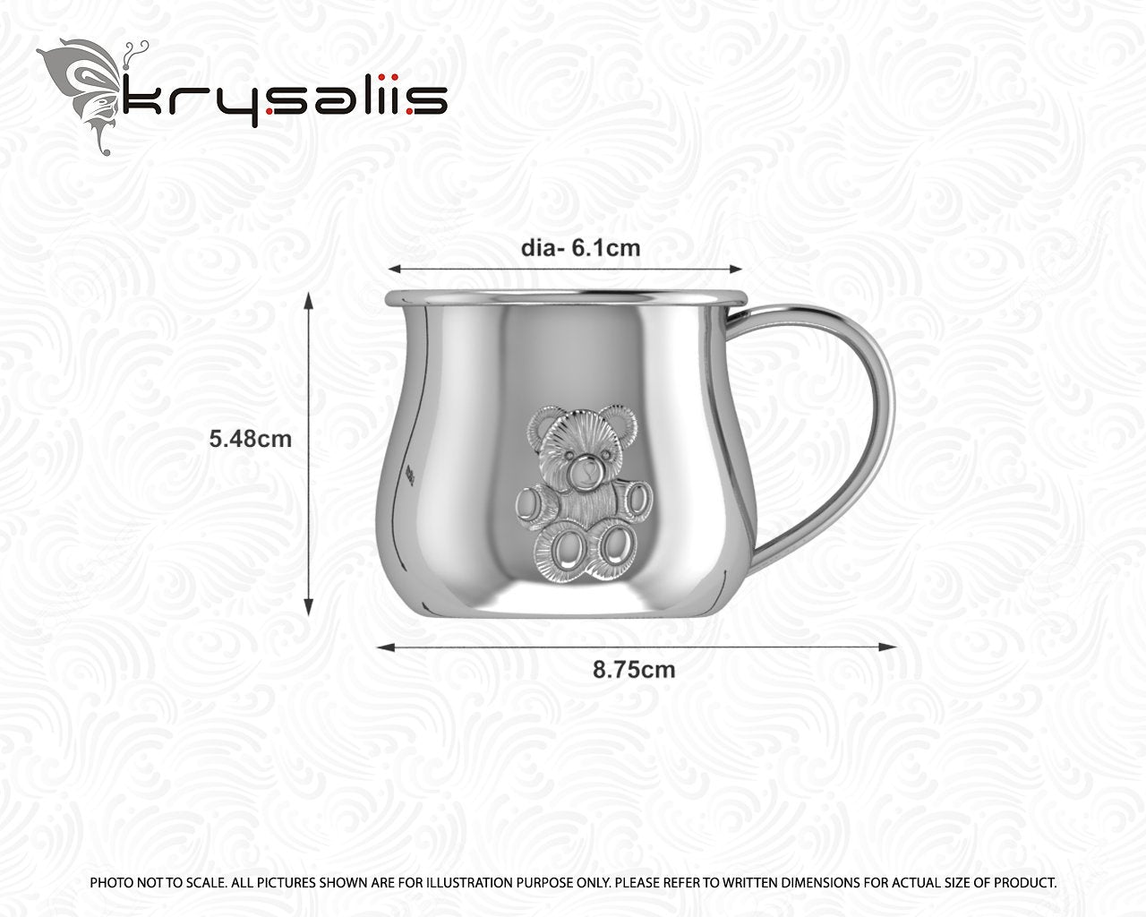 Krysaliis Silver Plated Baby Cup - Bear