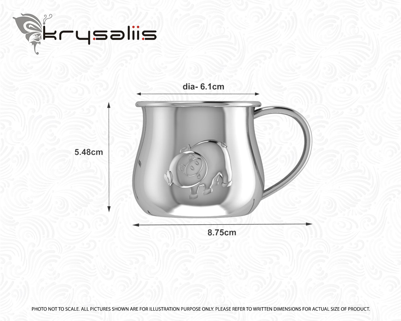 Krysaliis Silver Plated Baby Cup - Piggy