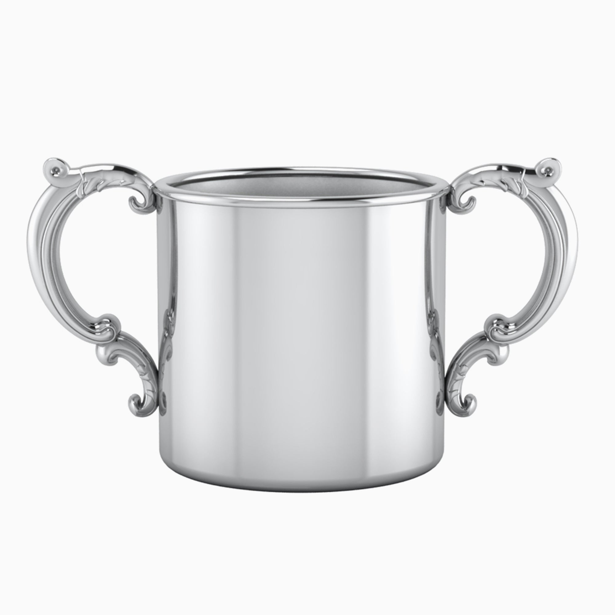 Krysaliis Silver Plated Baby Cup - 2 Handle Victorian