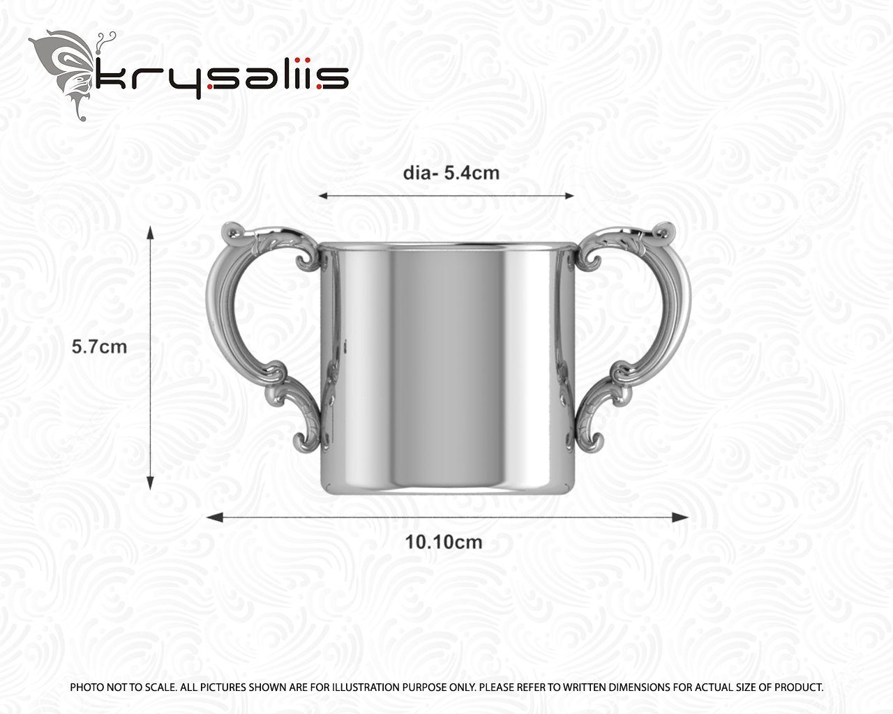 Krysaliis Silver Plated Baby Cup - 2 Handle Victorian