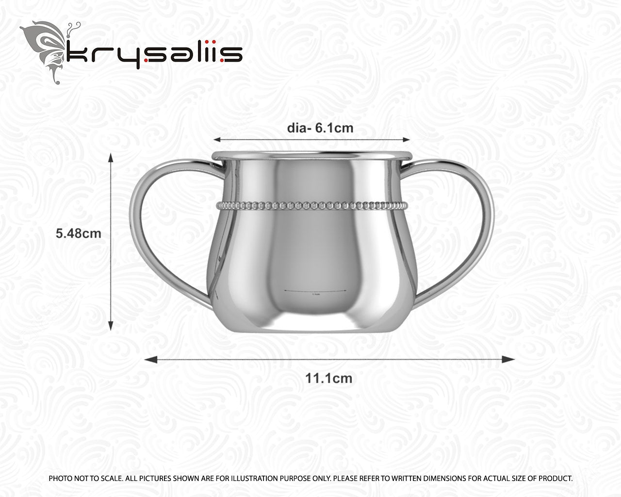 Krysaliis Silver Plated Baby Cup - Beaded 2 Handle