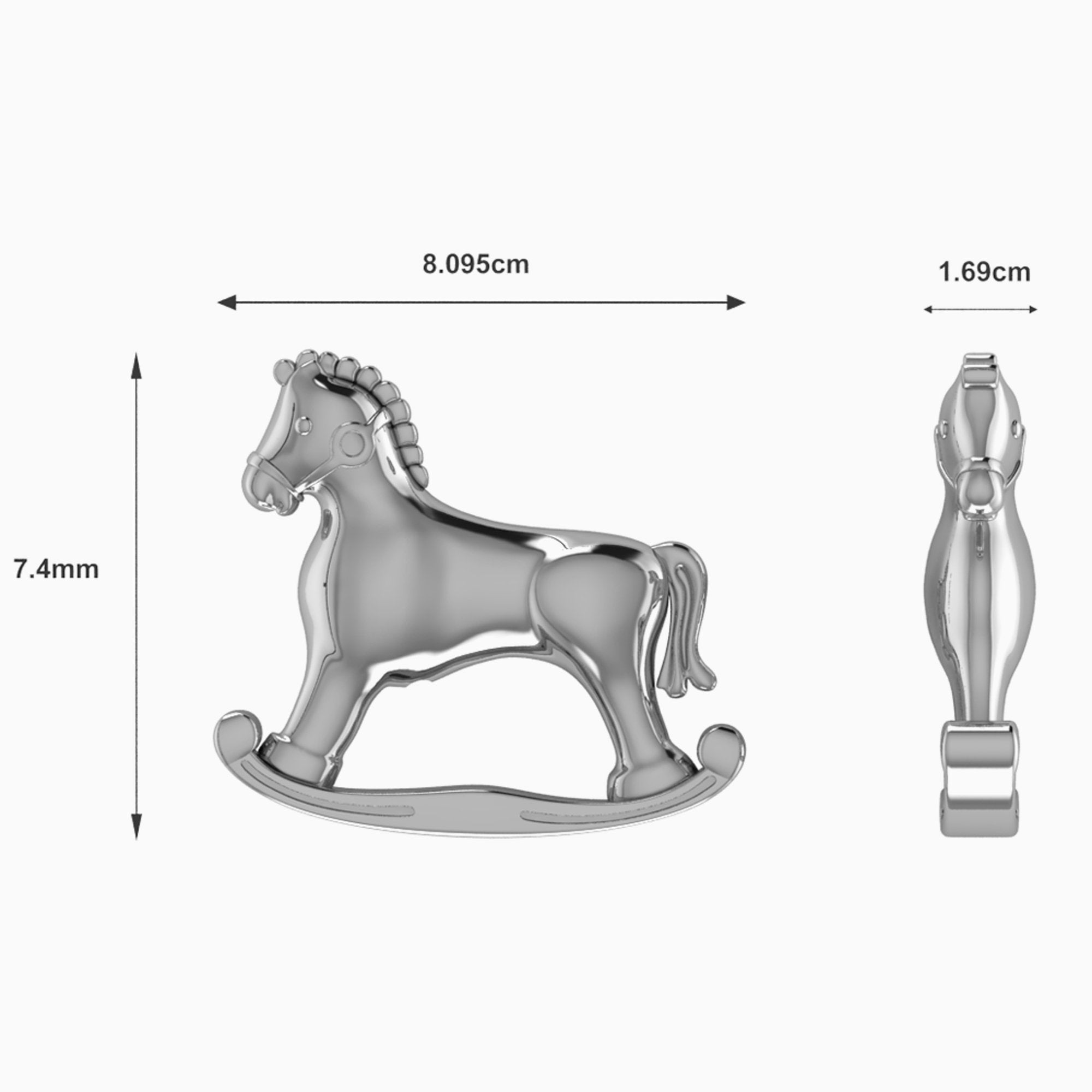 Krysaliis Silver Plated Baby Rattle - Horse