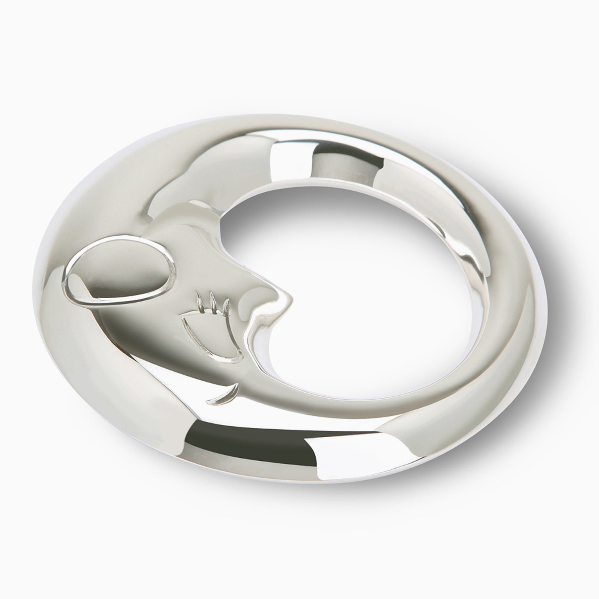 Krysaliis Sterling Silver Baby Rattle - Moon