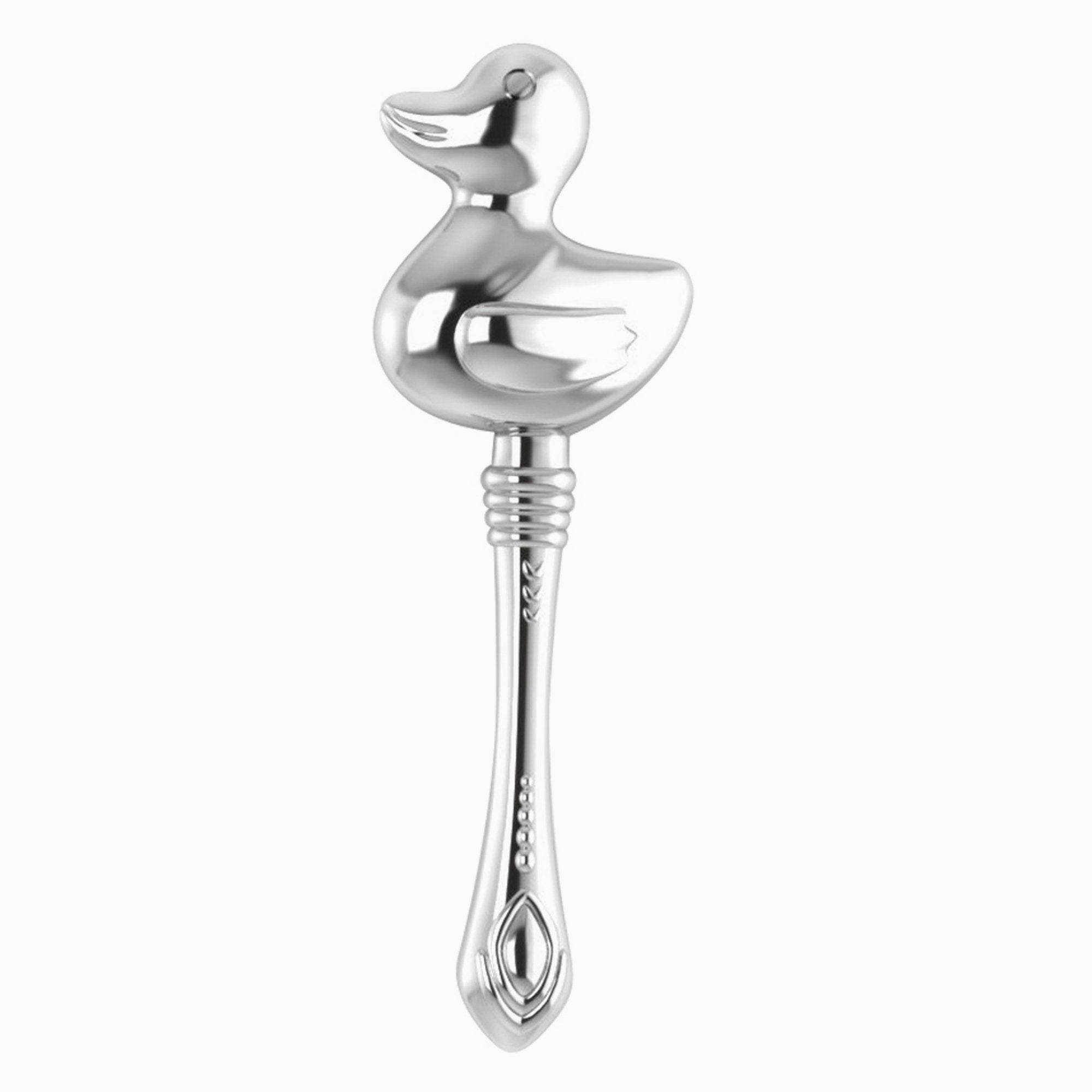 Krysaliis Sterling Silver Baby Rattle - Duck