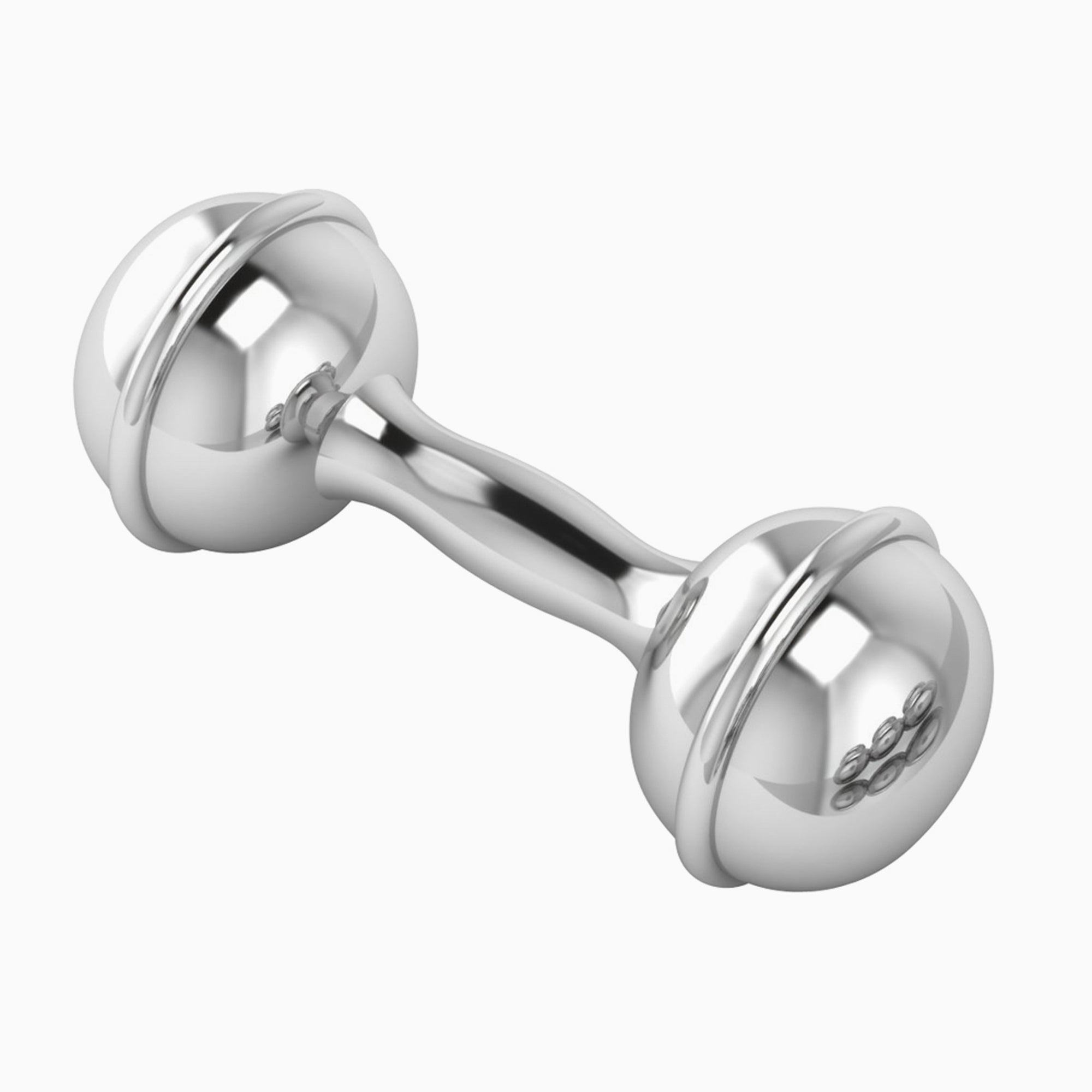 Krysaliis Sterling Silver Dumbbell Baby Rattle