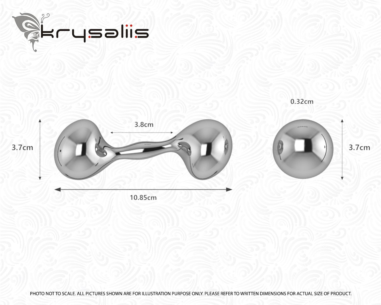 Krysaliis Sterling Silver Dumbbell Rattle - New Generation