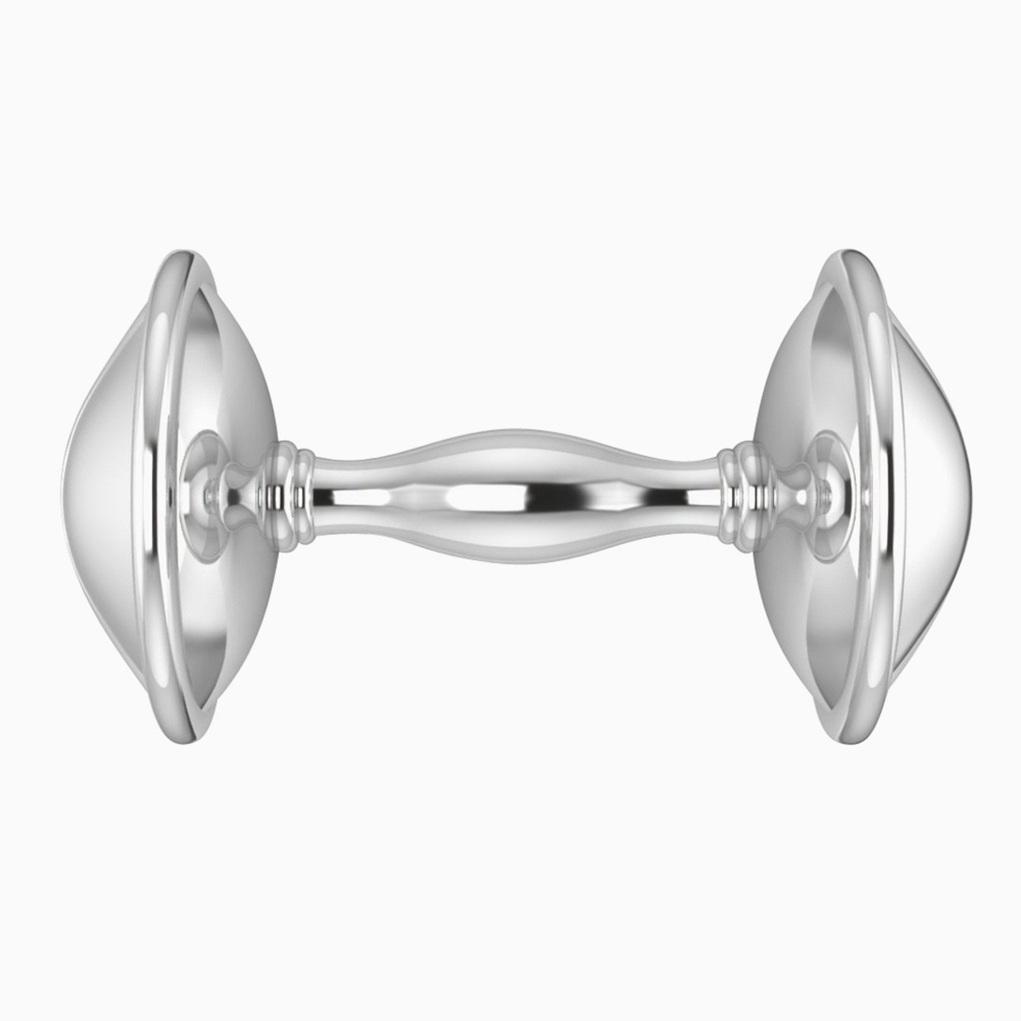 Krysaliis Sterling Silver Dumbbell Baby Rattle - Classic