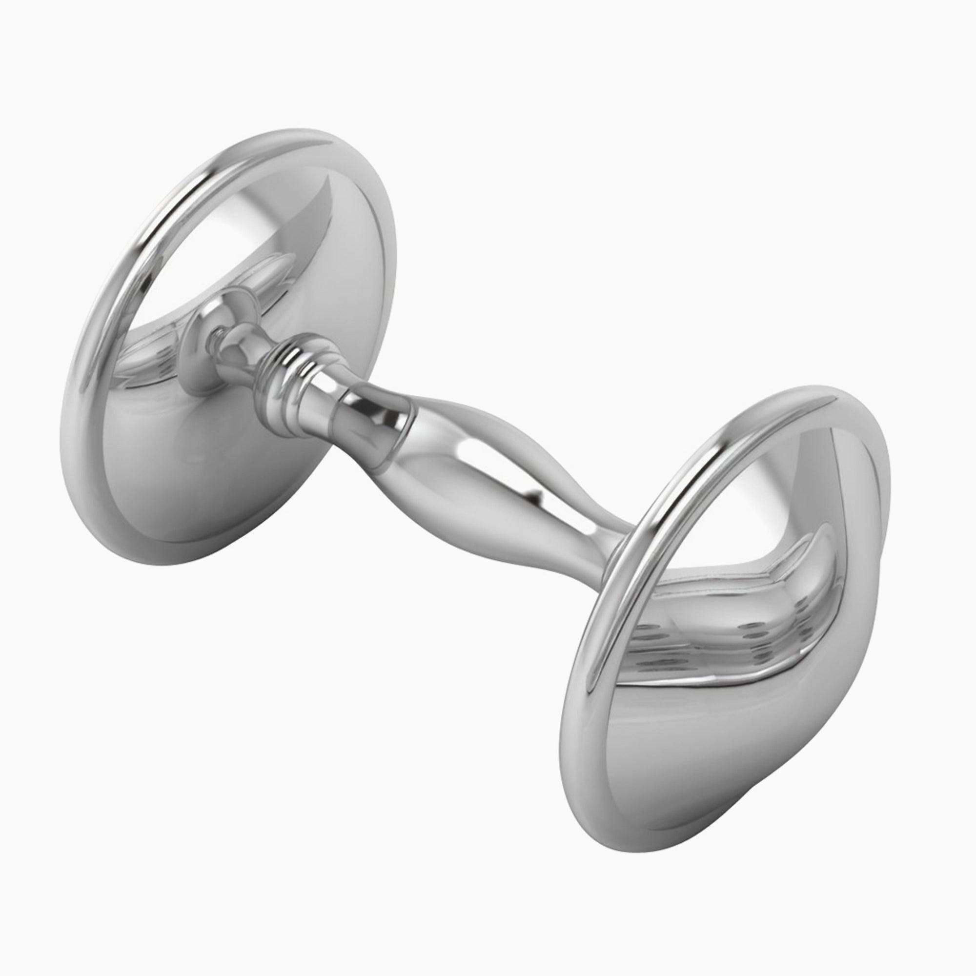 Krysaliis Sterling Silver Dumbbell Baby Rattle - Classic