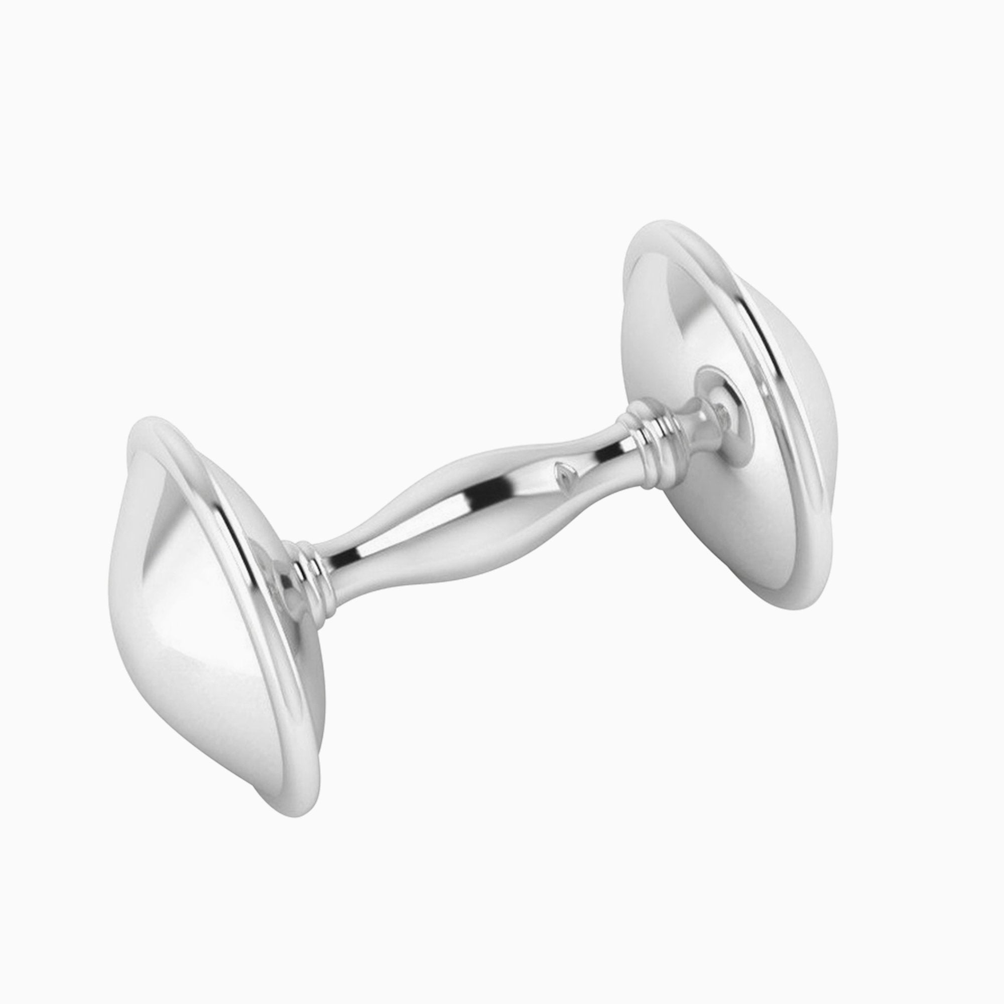 Krysaliis Sterling Silver Dumbbell Baby Rattle - Classic