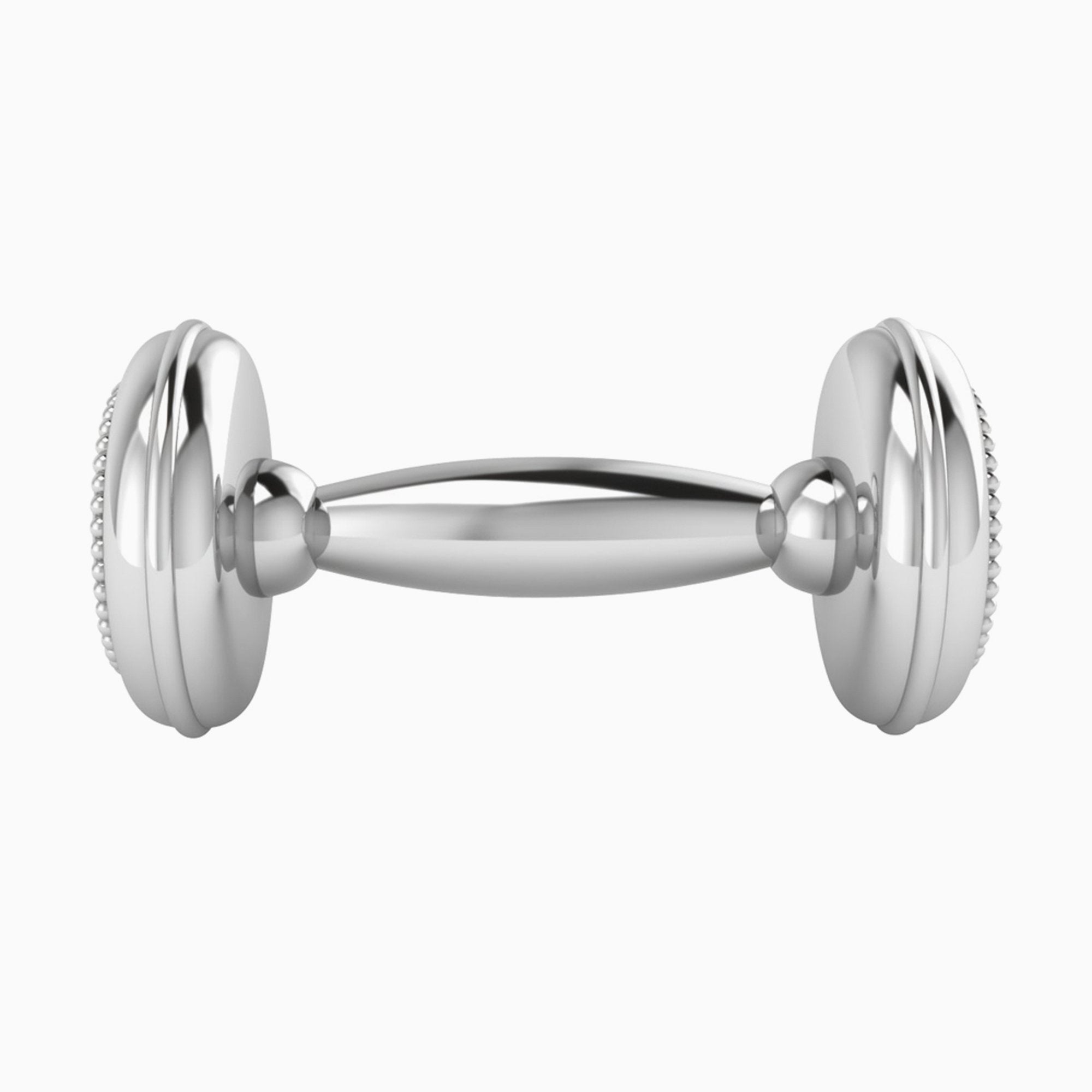 Krysaliis Sterling Silver Dumbbell Rattle -  Beaded