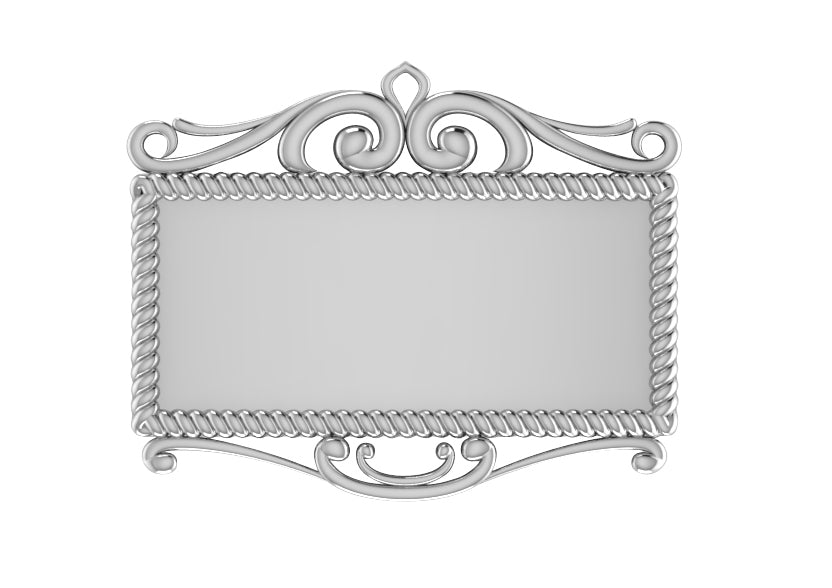 Krysaliis Silver Plate Rectangle Engravable Decanter Label