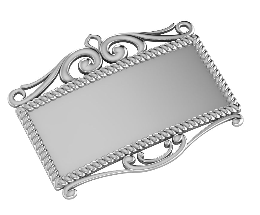 Krysaliis Silver Plate Rectangle Engravable Decanter Label