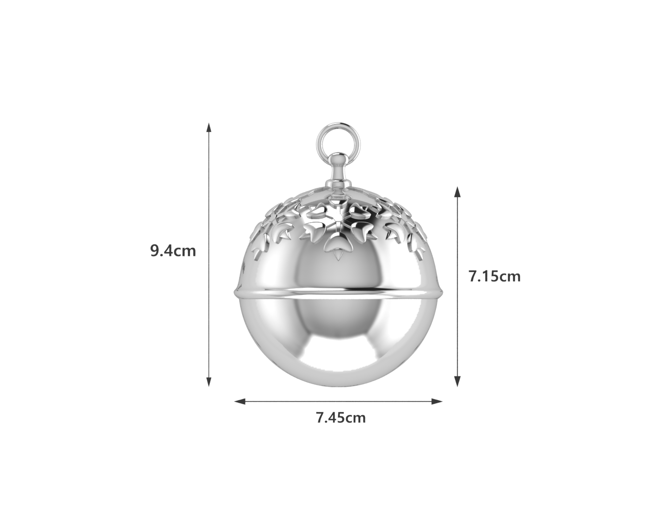 Krysaliis Silver-plate Holly Bell Ornament