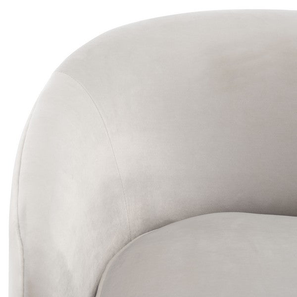 Safavieh Lesley Swivel Barrel Accent Chair in Light Gray