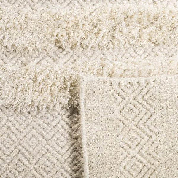 Kenya Bohemian Wool Rug in Ivory