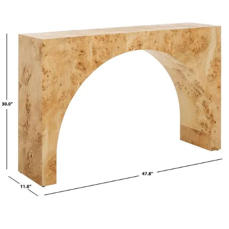 Safavieh Katelynn Burled Mappa Wood Console Table in Natural