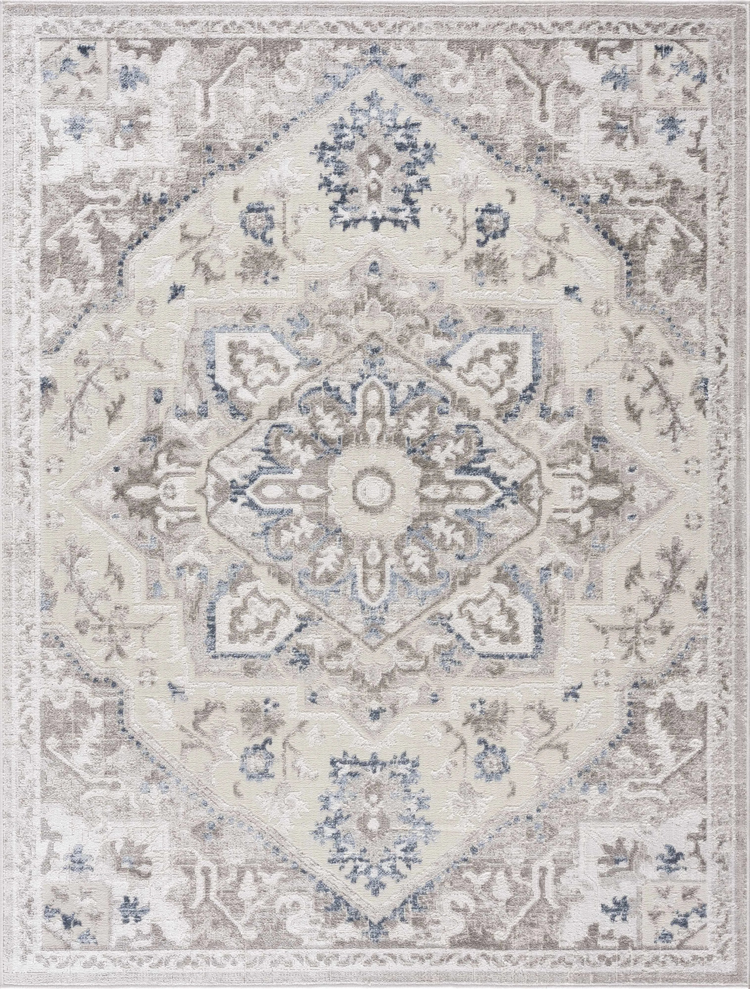 Bakir Blue Hues Gray Medallion Area Rug - Limited Edition