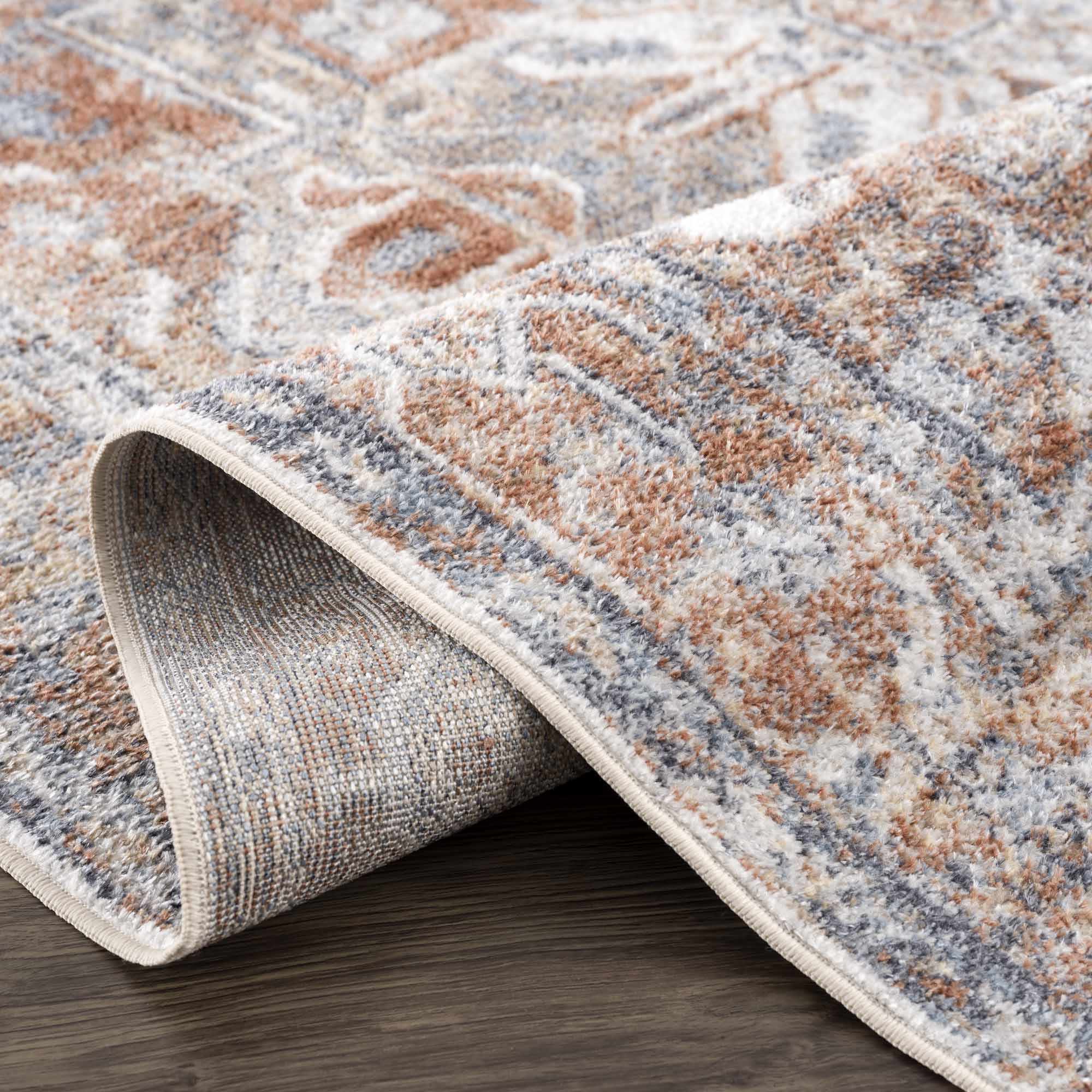 Hera Polyester Rug in Rust