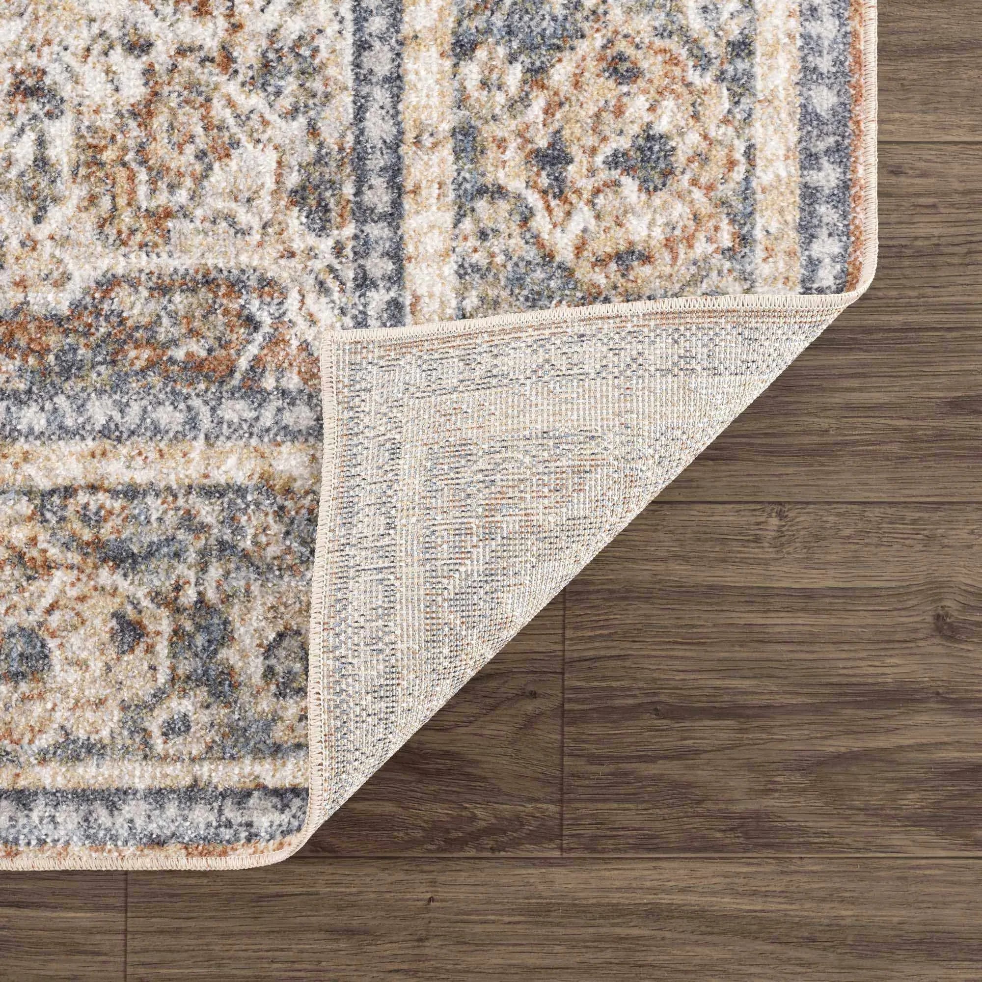 Arias Beige Blue Washable Area Rug