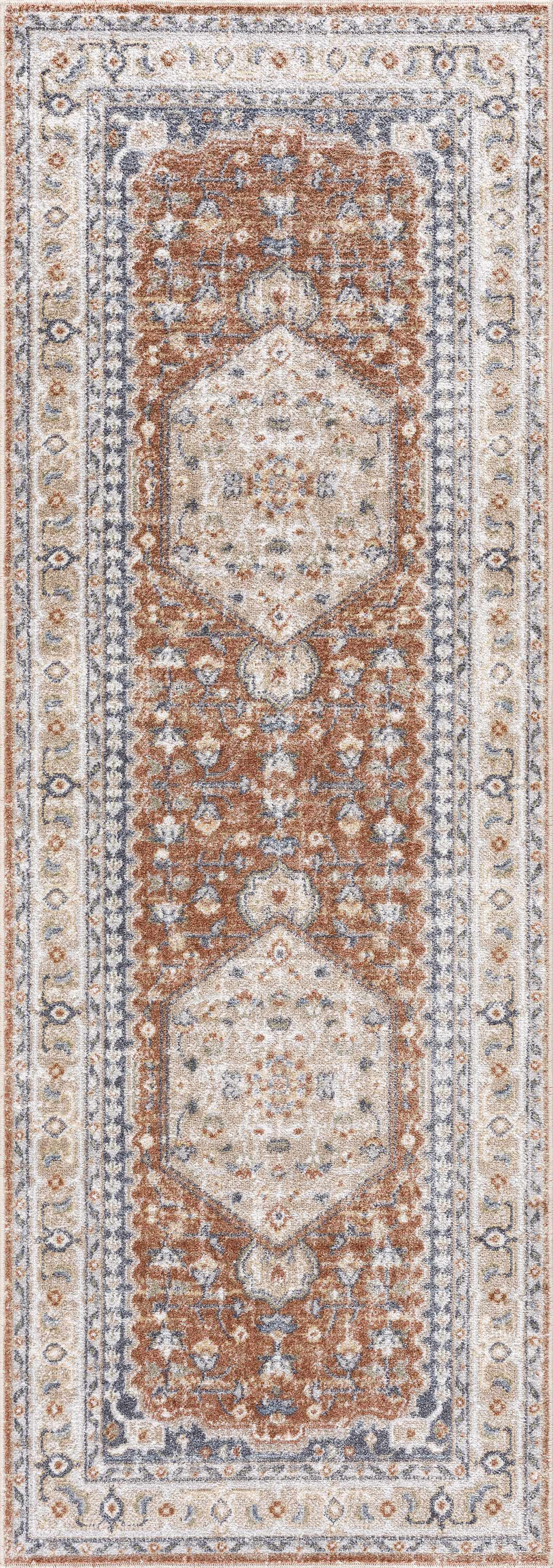 Gael Rust Polyester Area Rug