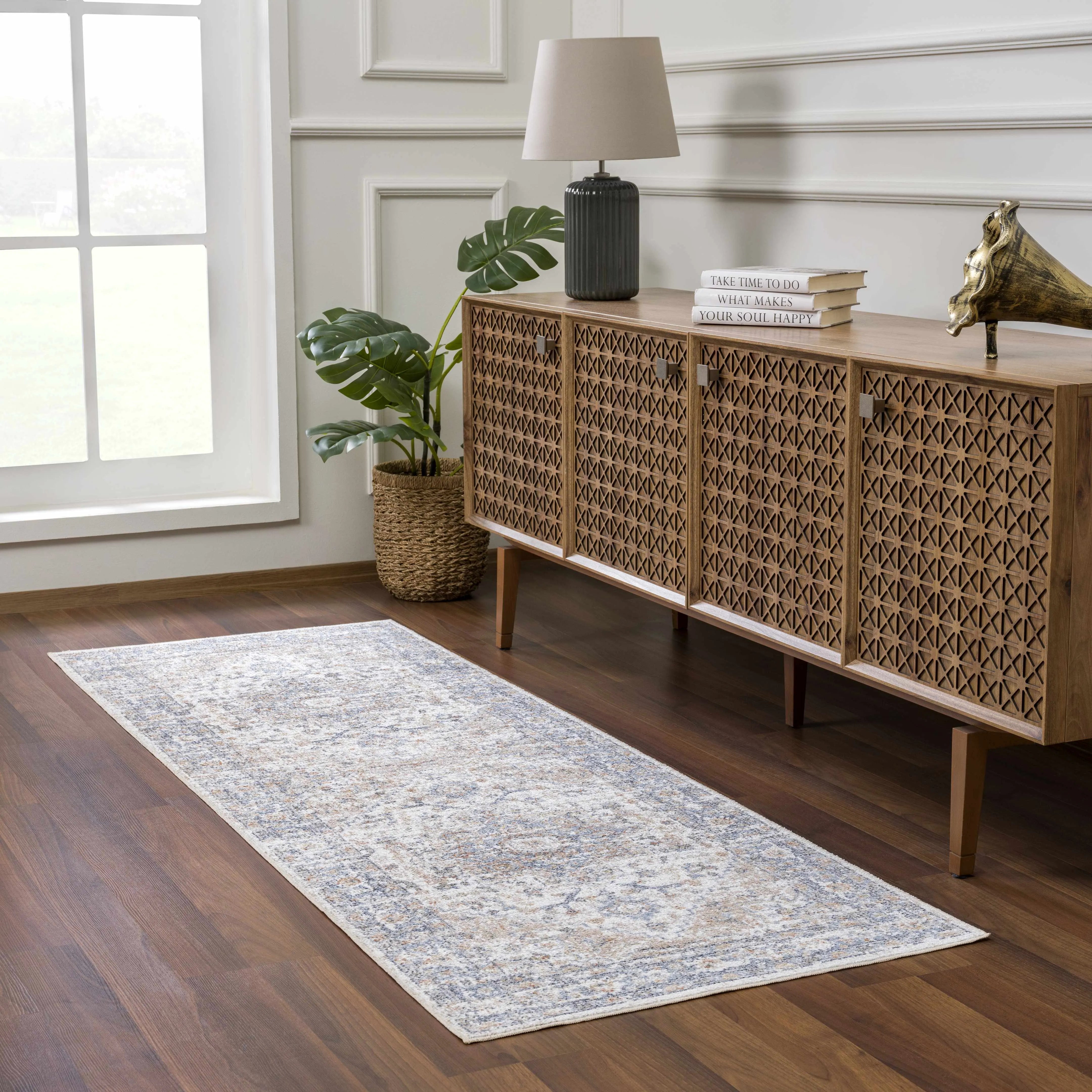 Ezri Cream Washable Area Rug