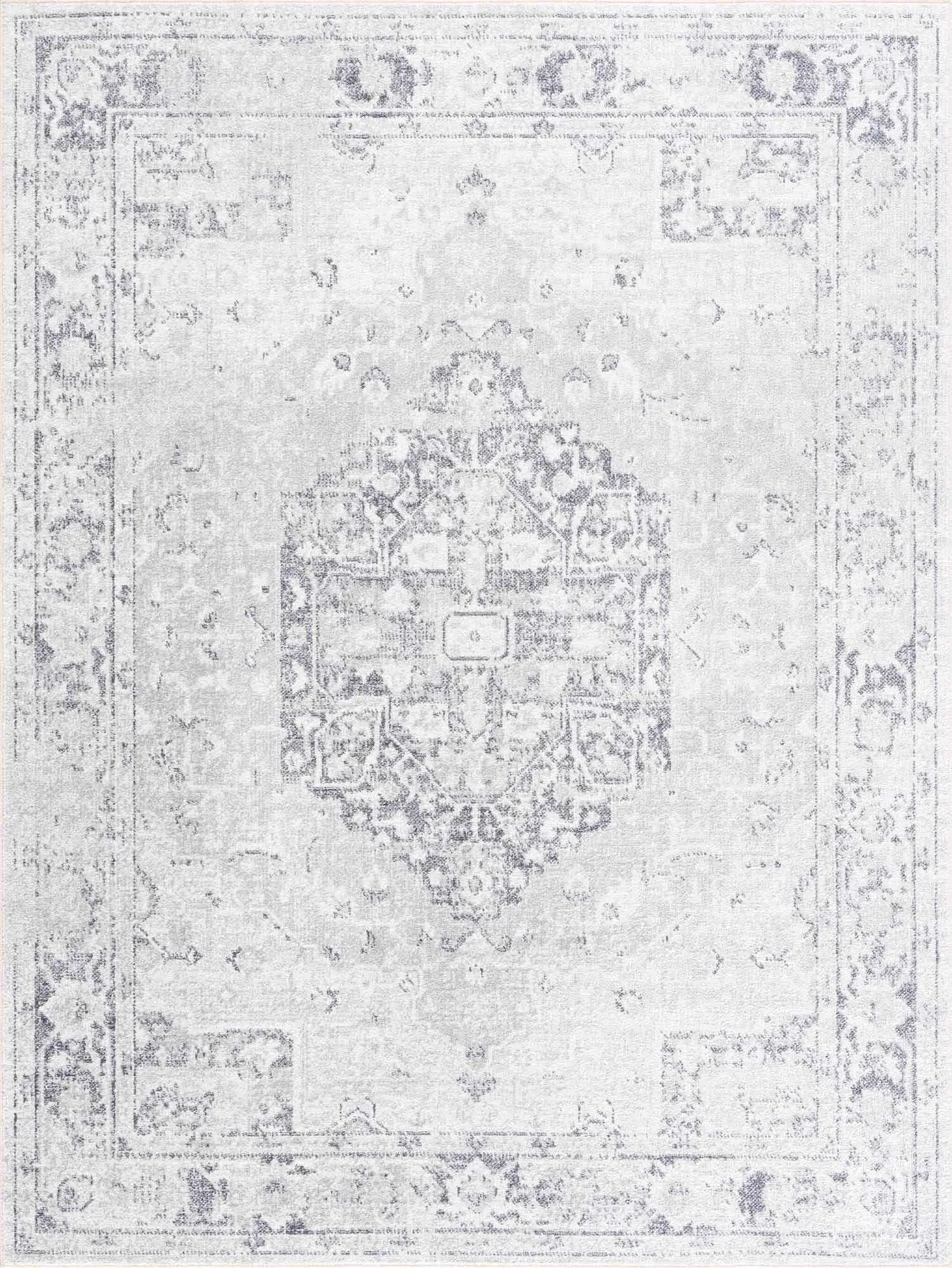 Akram Cream & Antrasit Washable Area Rug